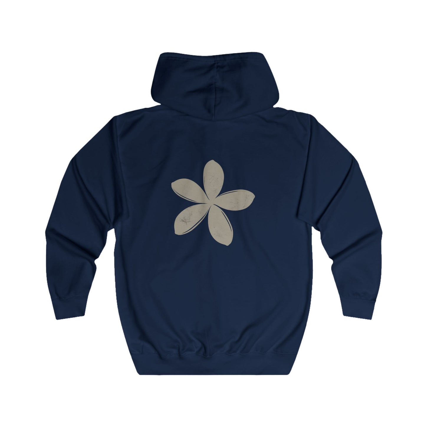 FIRST PRESS - HUMAN EDITION - UNISEX RELAXED ZIP HOODIE - "Ghost Flower"