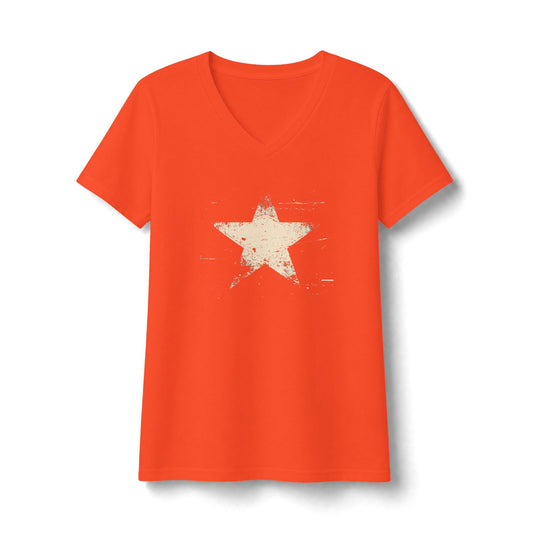 FIRST PRESS - HUMAN EDITION - WOMEN'S V-NECK TEE - "Analog Star"