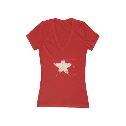 FIRST PRESS - HUMAN EDITION - WOMEN'S DEEP V-NECK TEE - "Analog Star"