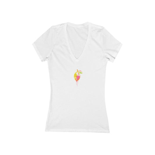 FIRST PRESS - HUMAN EDITION - WOMEN'S DEEP V-NECK TEE - "Blissfully Untamed"