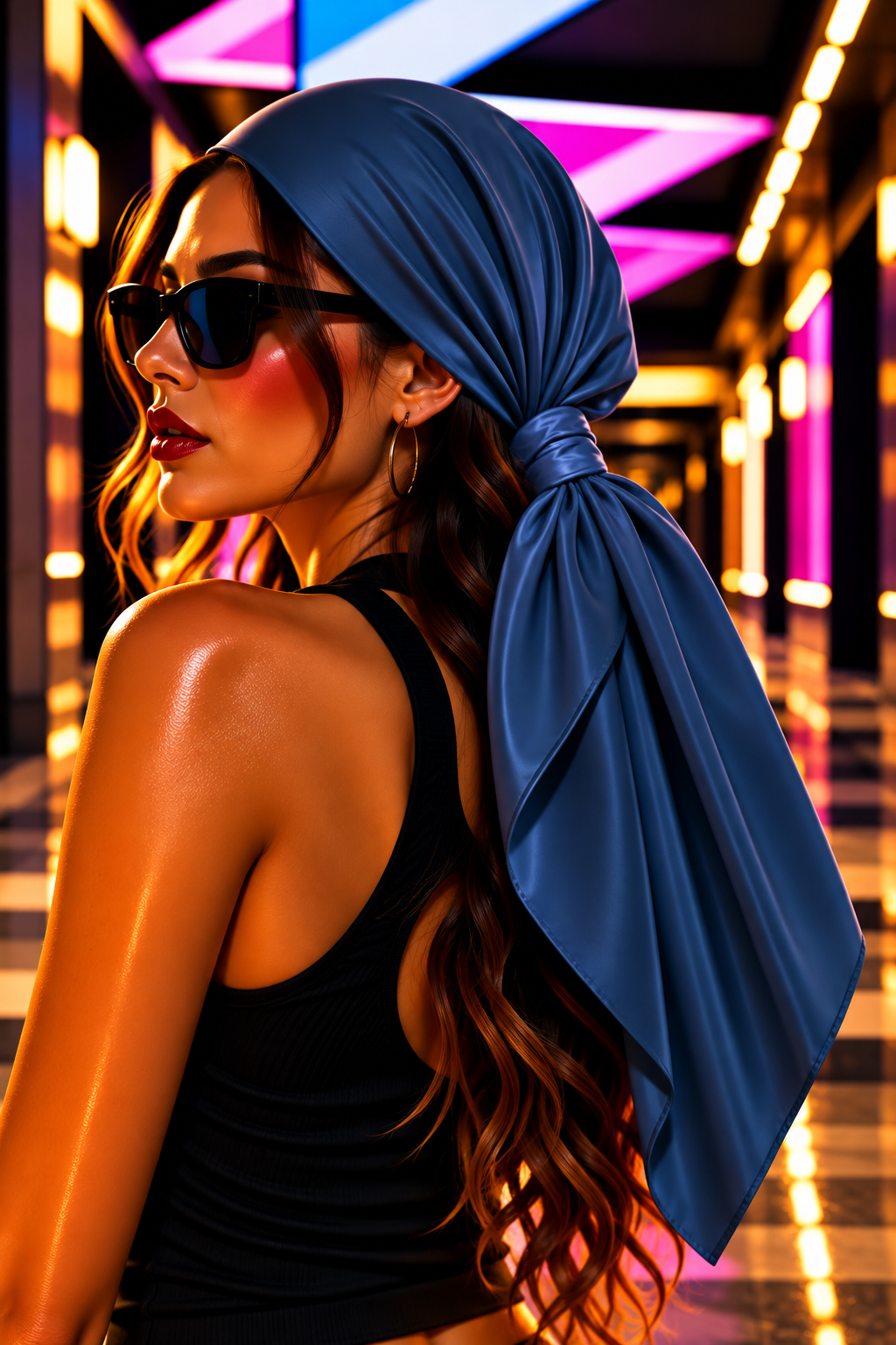 FIRST PRESS - HUMAN EDITION - BANDANA SCARF - Dark Blue