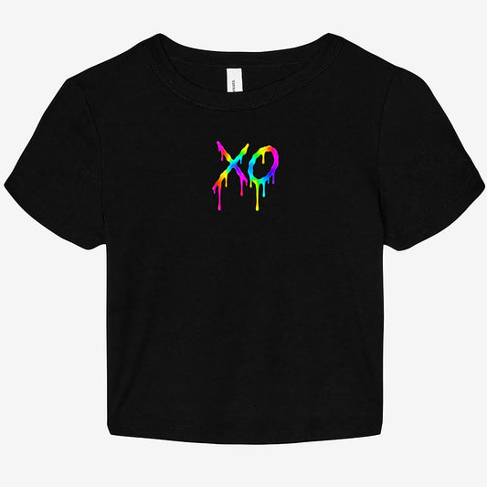 FIRST PRESS - HUMAN EDITION - WOMEN'S MICRO RIB BABY TEE - "Neon XO"