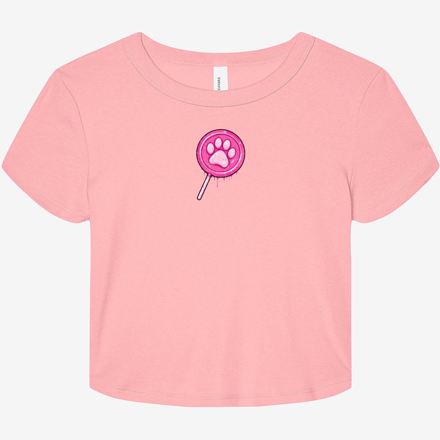FIRST PRESS - HUMAN EDITION - WOMEN'S MICRO RIB BABY TEE - "Lollipop Paw"