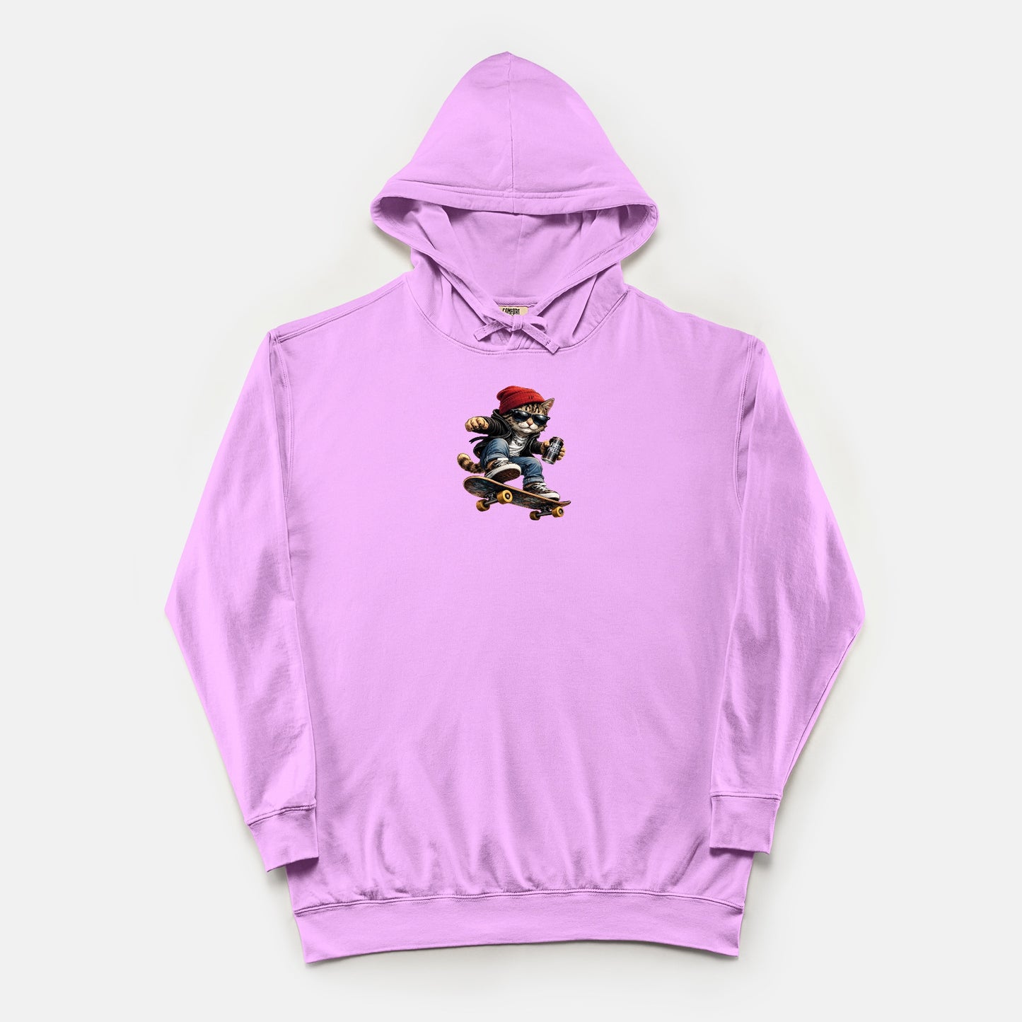 FIRST PRESS - HUMAN EDITION - UNISEX LIGHTWEIGHT HOODED SWEATSHIRT - "Street Cat"