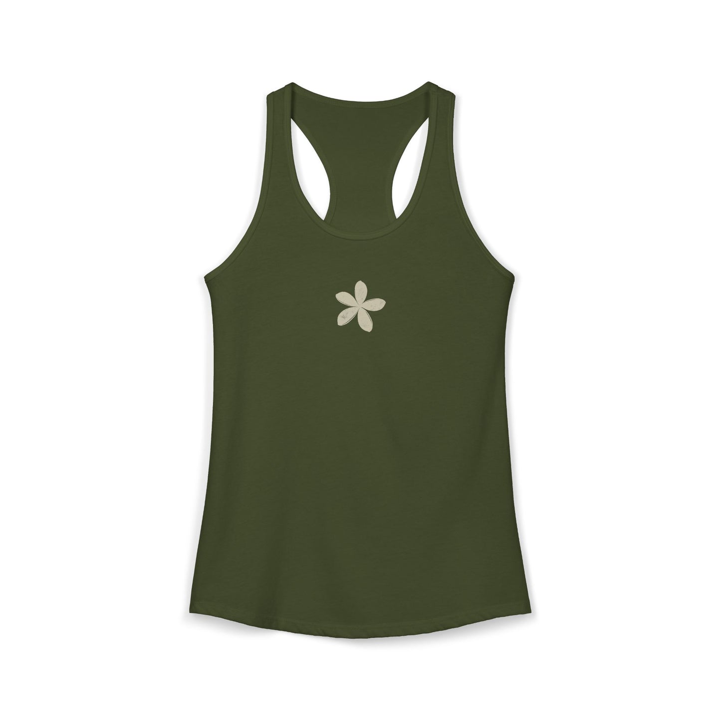 FIRST PRESS - HUMAN EDITION - WOMEN'S RACERBACK TANK TOP - "Ghost Flower"