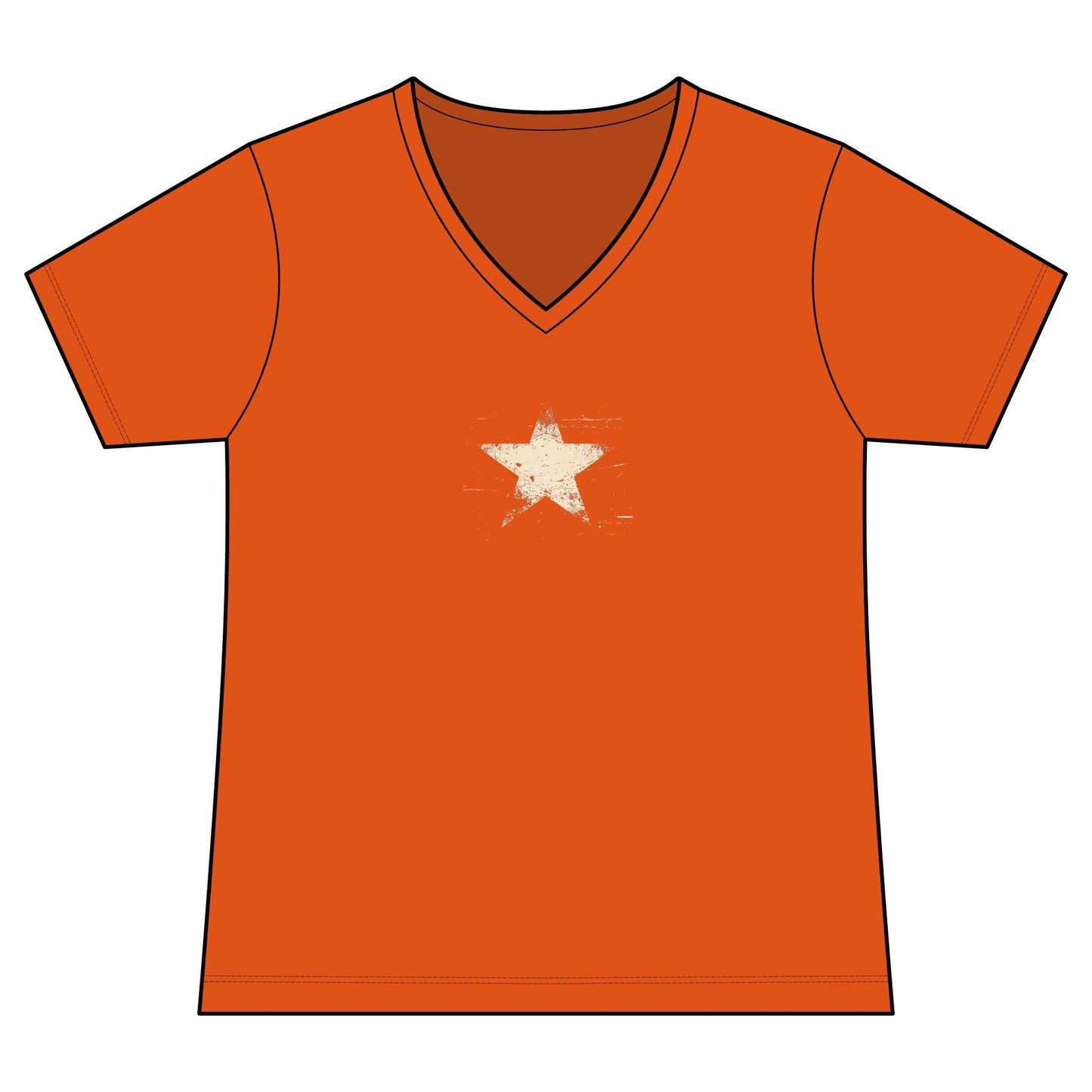 FIRST PRESS - HUMAN EDITION - WOMEN'S V-NECK TEE - "Analog Star"
