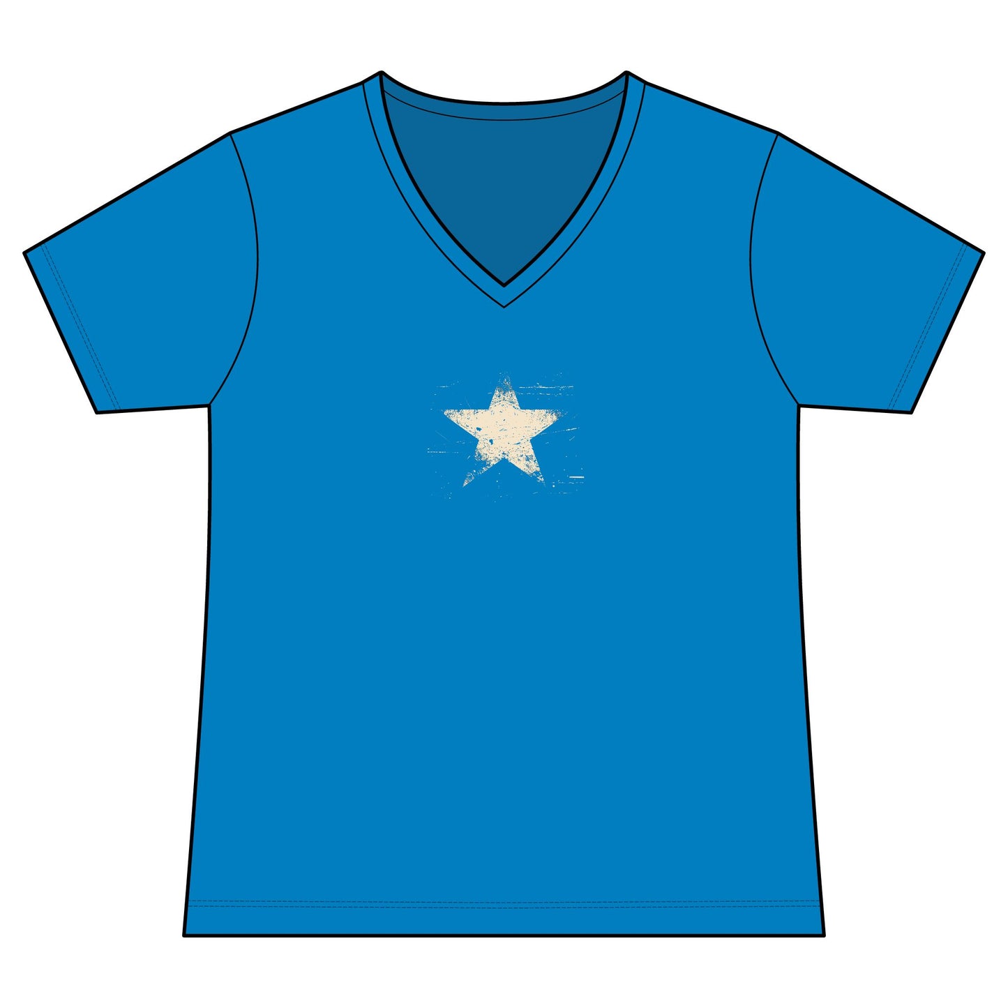FIRST PRESS - HUMAN EDITION - WOMEN'S V-NECK TEE - "Analog Star"