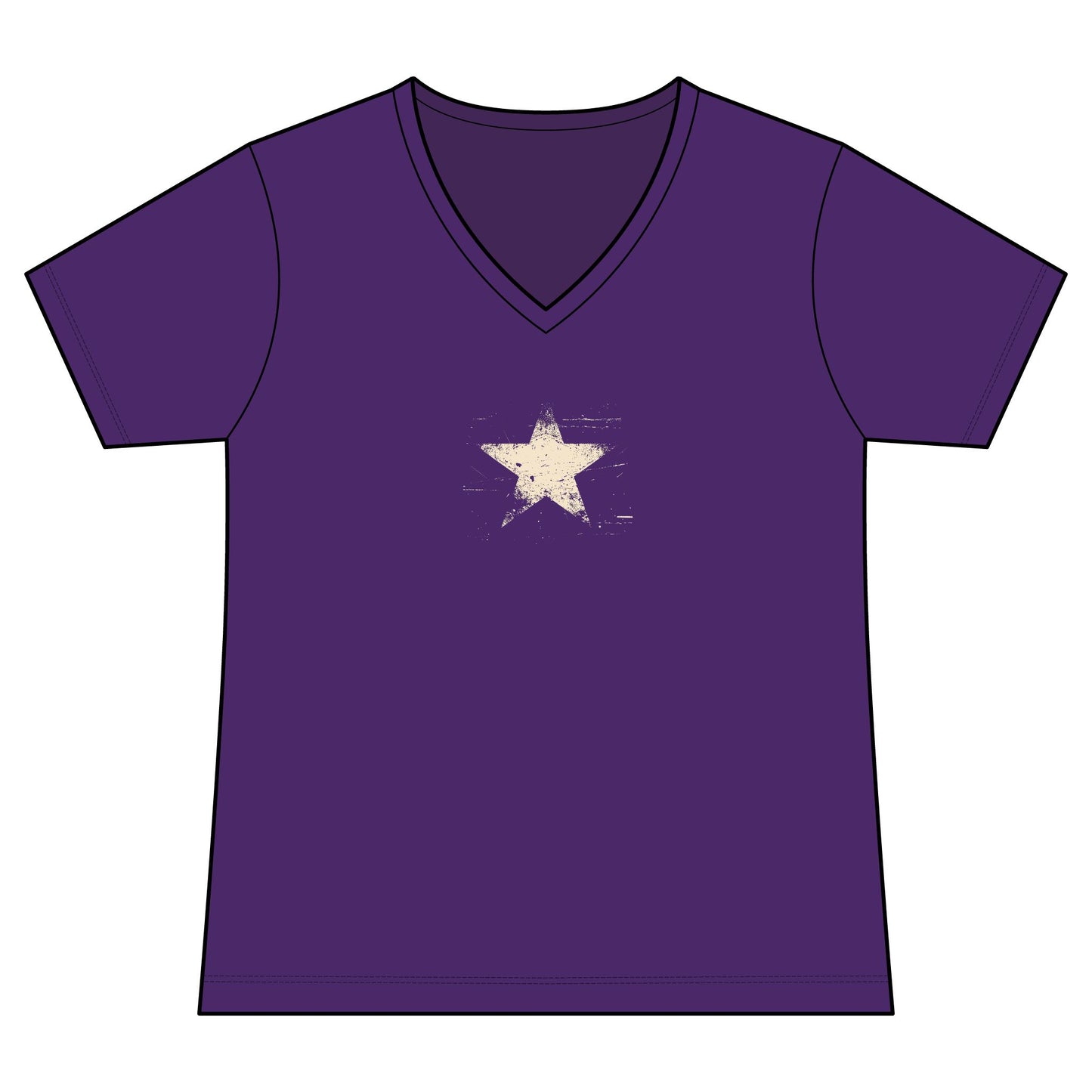 FIRST PRESS - HUMAN EDITION - WOMEN'S V-NECK TEE - "Analog Star"