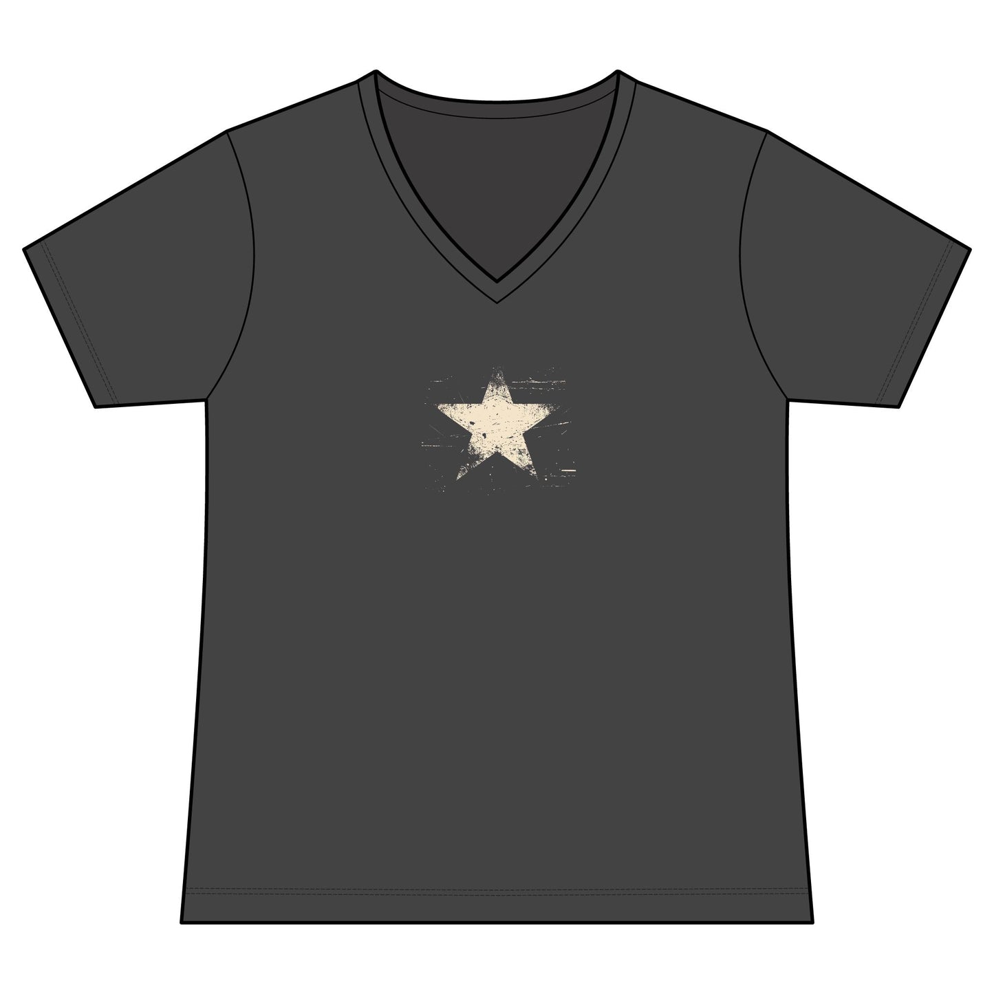 FIRST PRESS - HUMAN EDITION - WOMEN'S V-NECK TEE - "Analog Star"