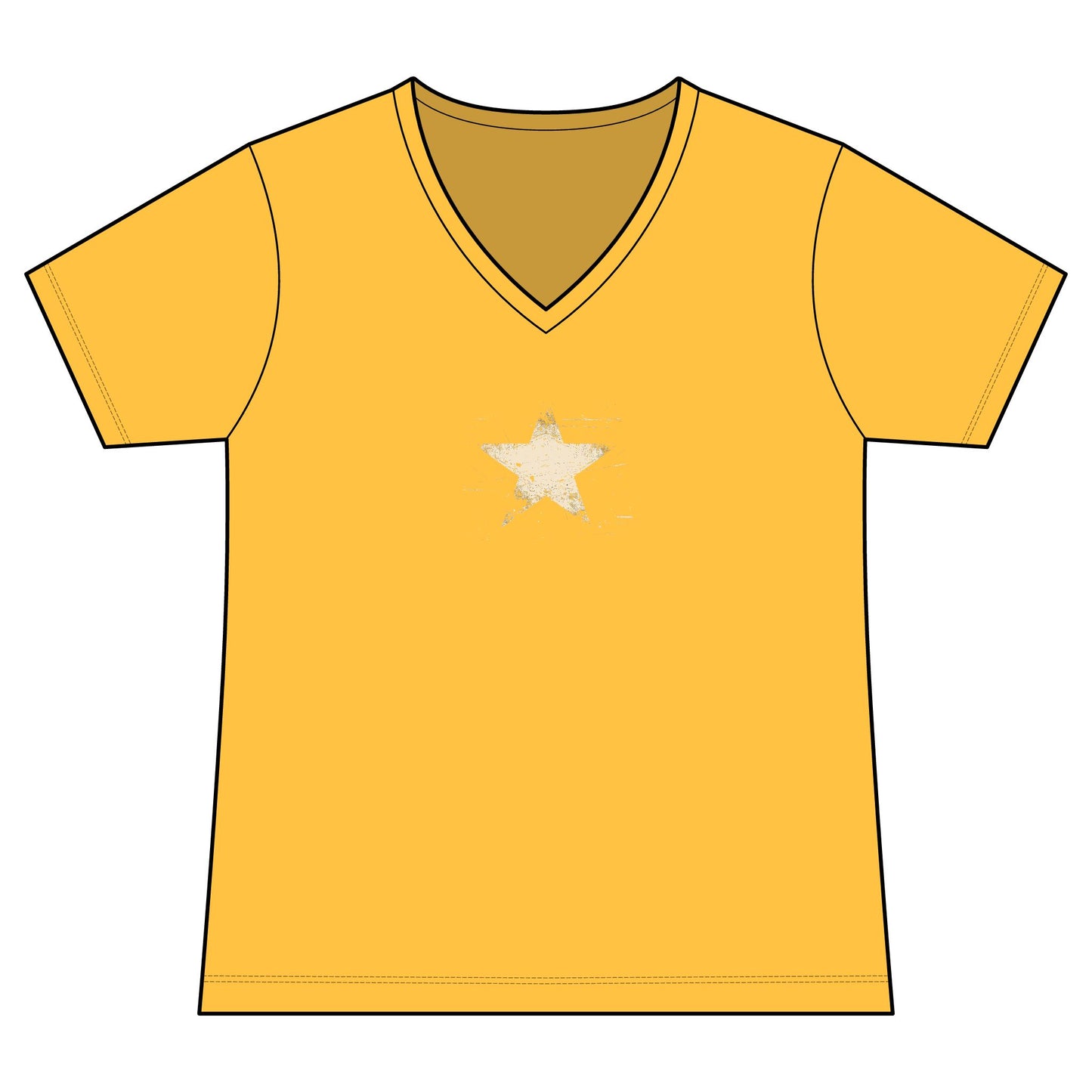 FIRST PRESS - HUMAN EDITION - WOMEN'S V-NECK TEE - "Analog Star"
