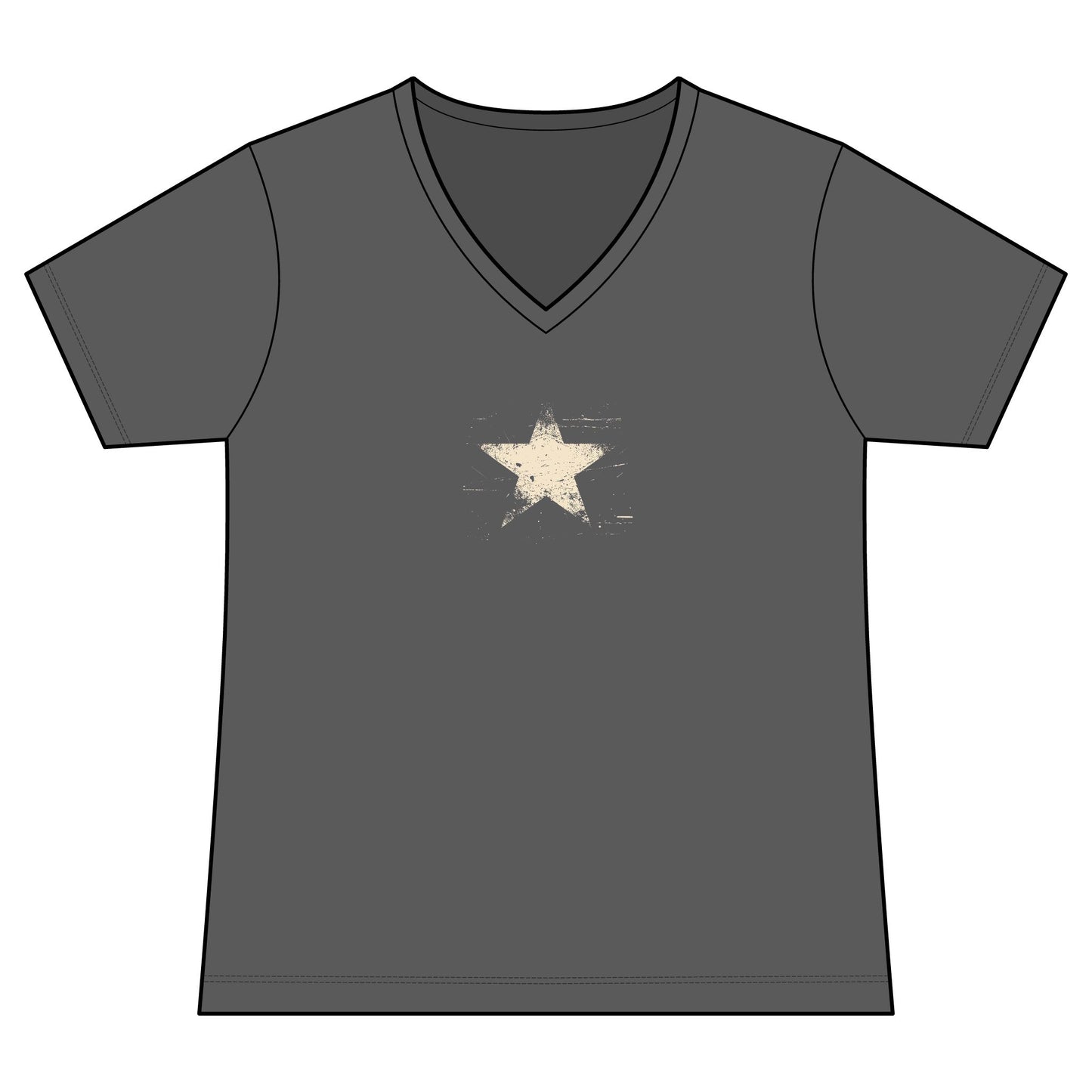 FIRST PRESS - HUMAN EDITION - WOMEN'S V-NECK TEE - "Analog Star"