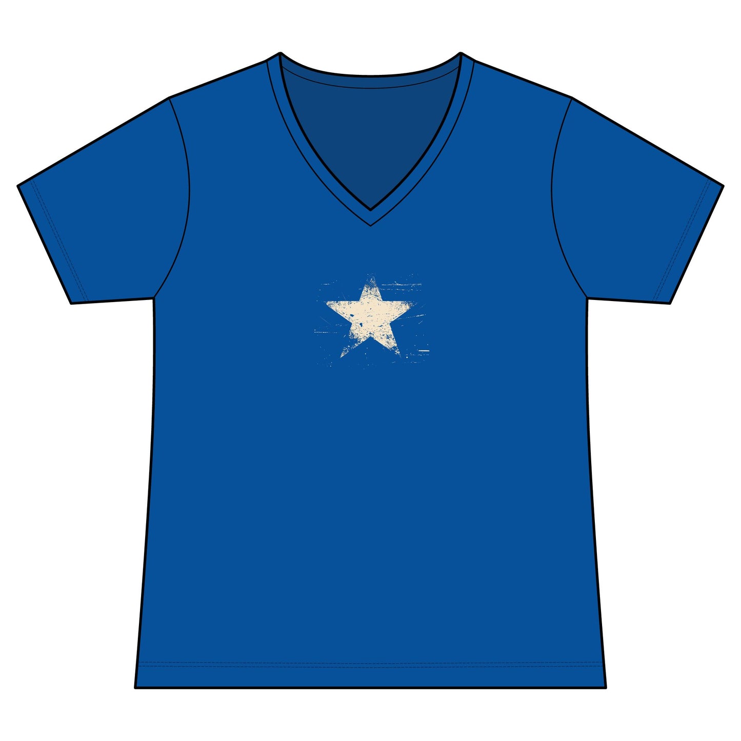 FIRST PRESS - HUMAN EDITION - WOMEN'S V-NECK TEE - "Analog Star"