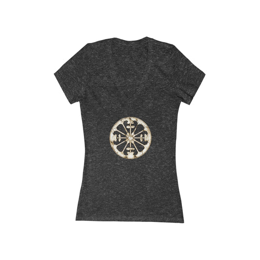 FIRST PRESS - HUMAN EDITION - WOMEN'S DEEP V-NECK TEE - "Eternal Devotion"