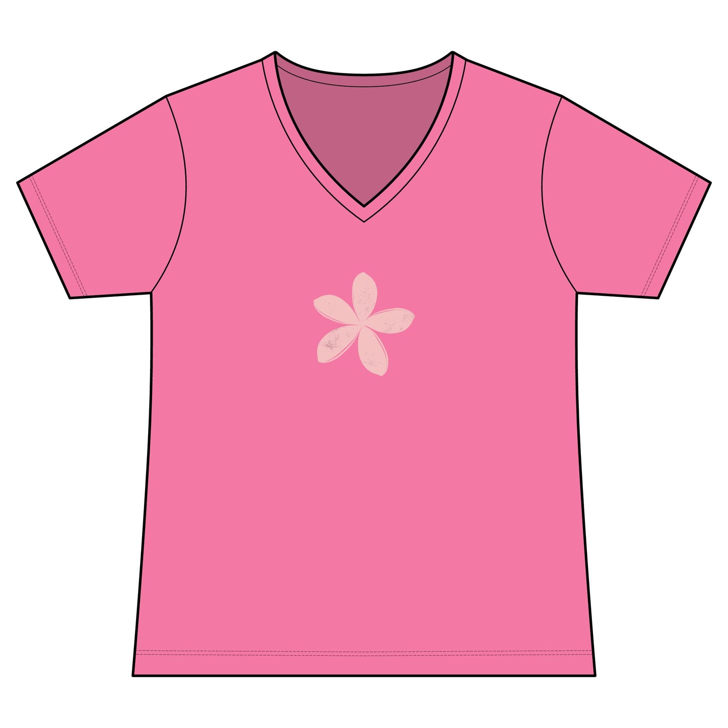 FIRST PRESS - HUMAN EDITION - WOMEN'S V-NECK TEE - "Ghost Flower"