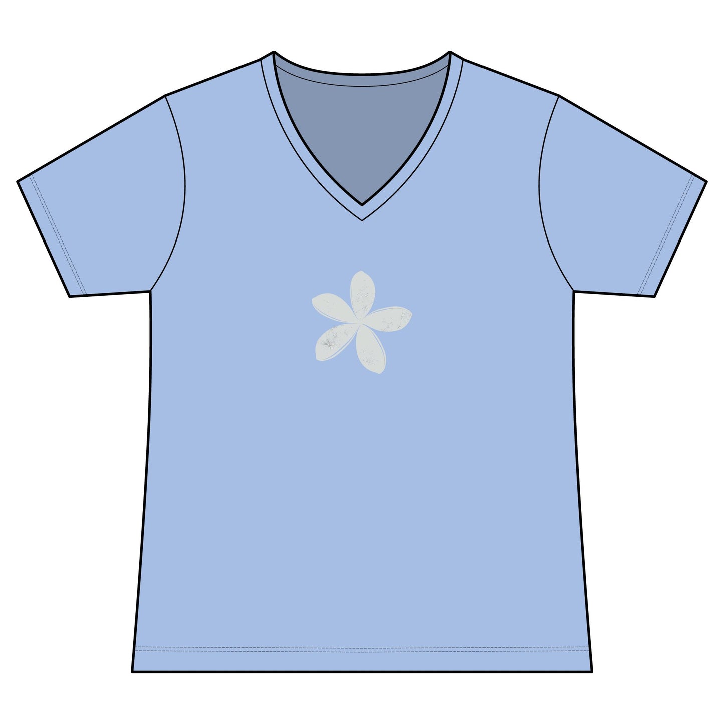 FIRST PRESS - HUMAN EDITION - WOMEN'S V-NECK TEE - "Ghost Flower"