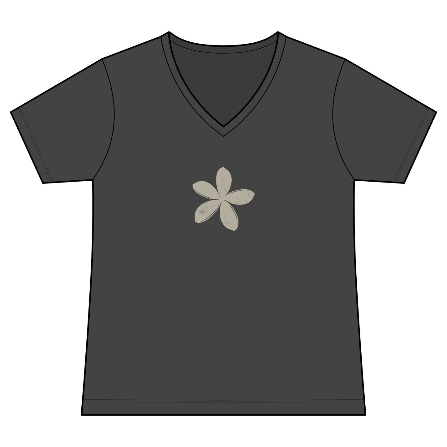 FIRST PRESS - HUMAN EDITION - WOMEN'S V-NECK TEE - "Ghost Flower"