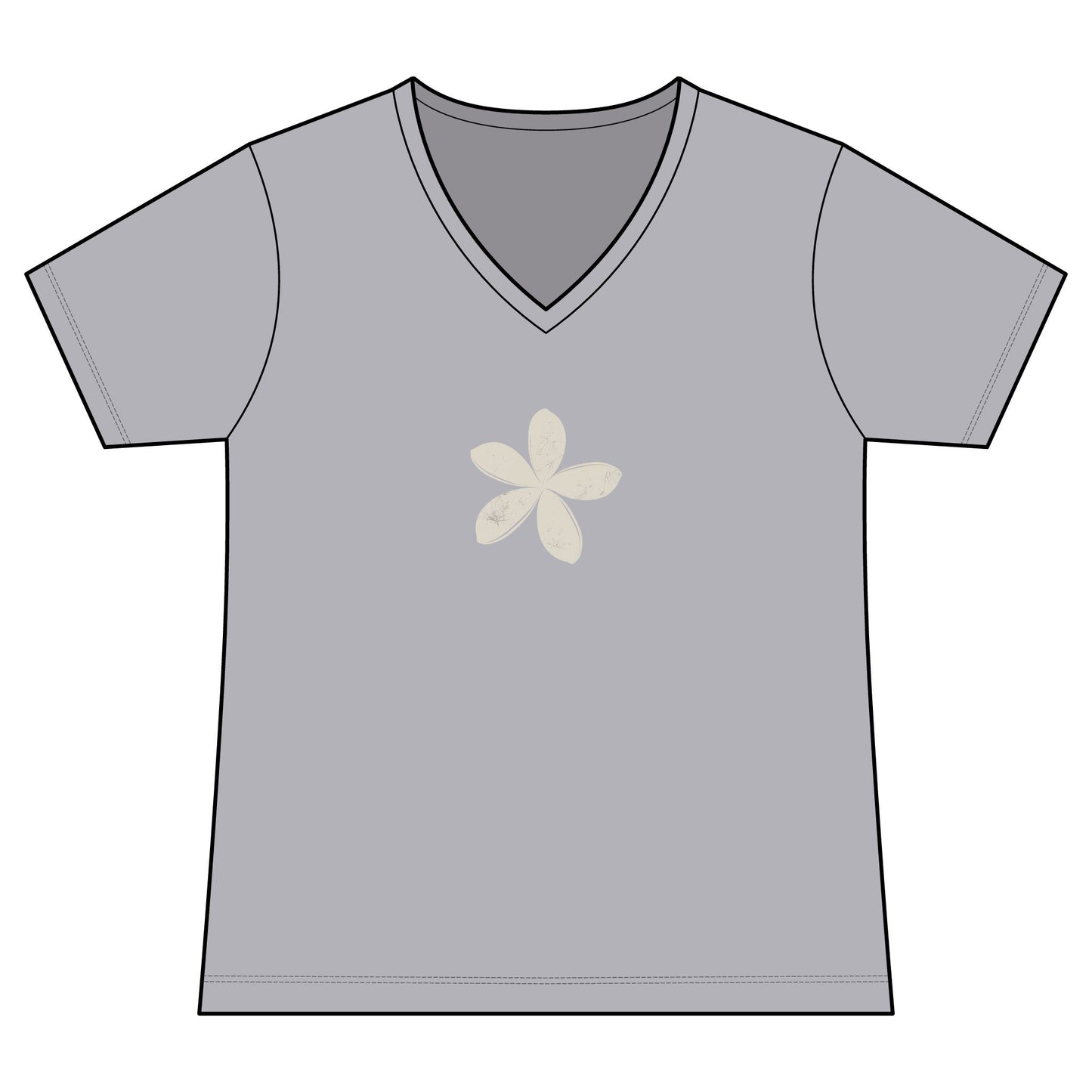 FIRST PRESS - HUMAN EDITION - WOMEN'S V-NECK TEE - "Ghost Flower"