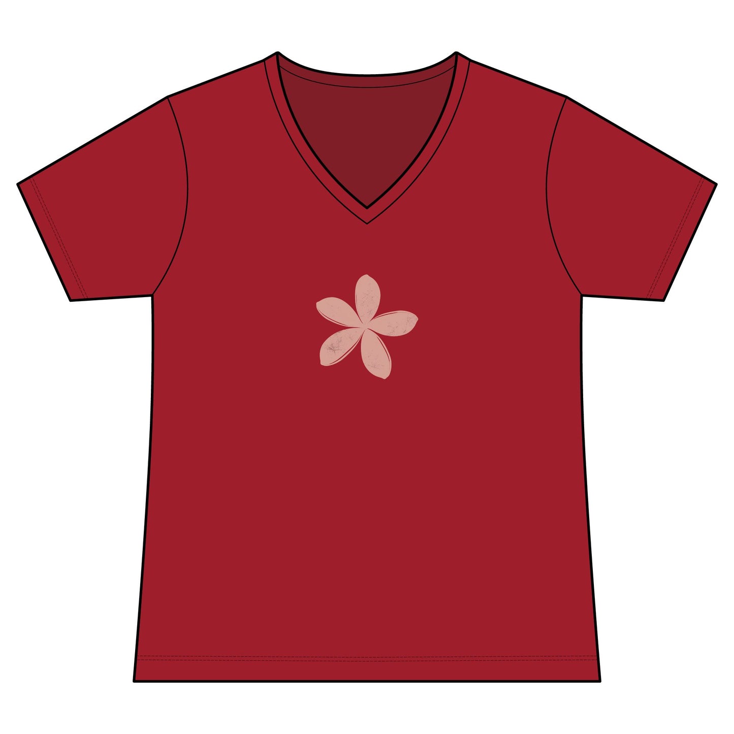 FIRST PRESS - HUMAN EDITION - WOMEN'S V-NECK TEE - "Ghost Flower"