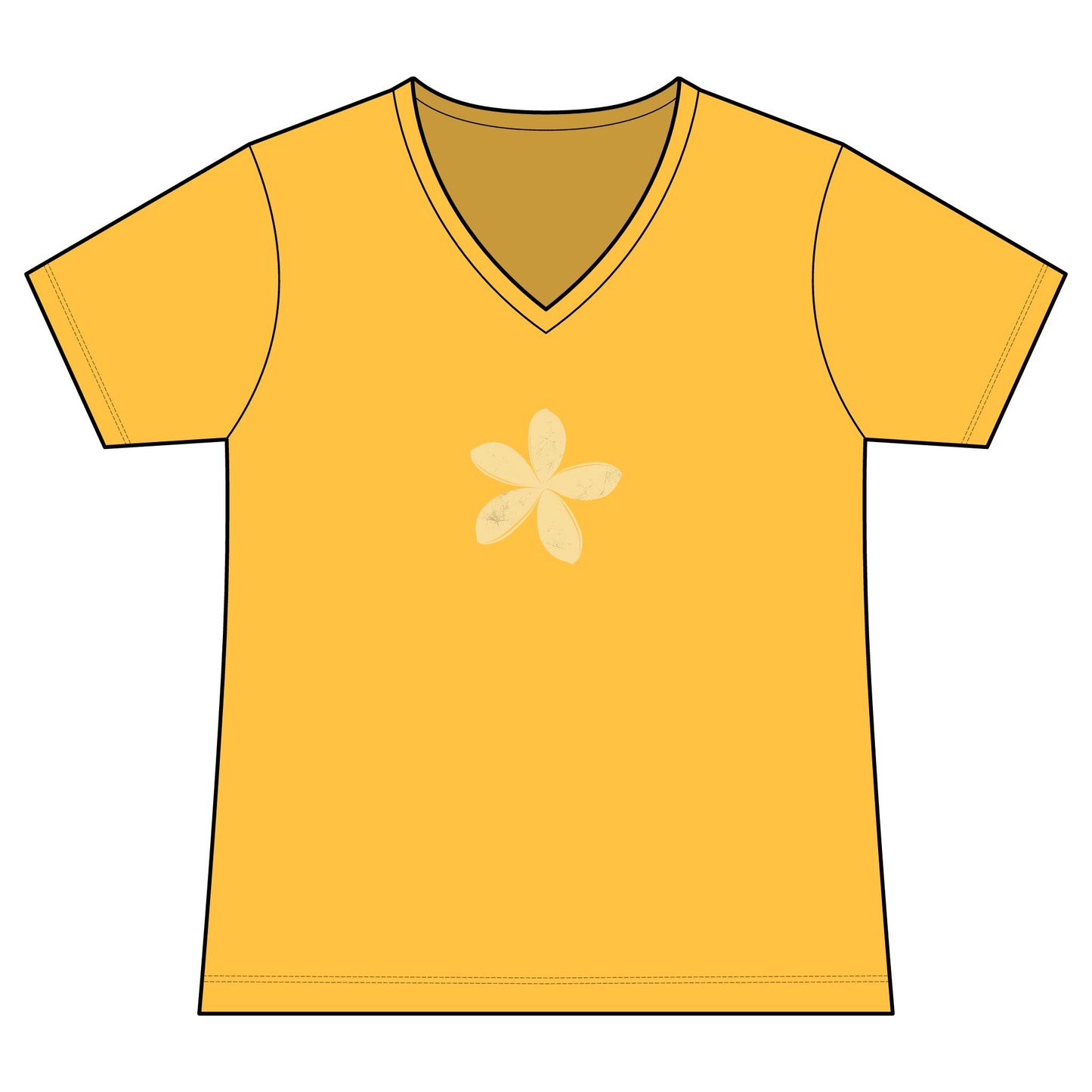 FIRST PRESS - HUMAN EDITION - WOMEN'S V-NECK TEE - "Ghost Flower"