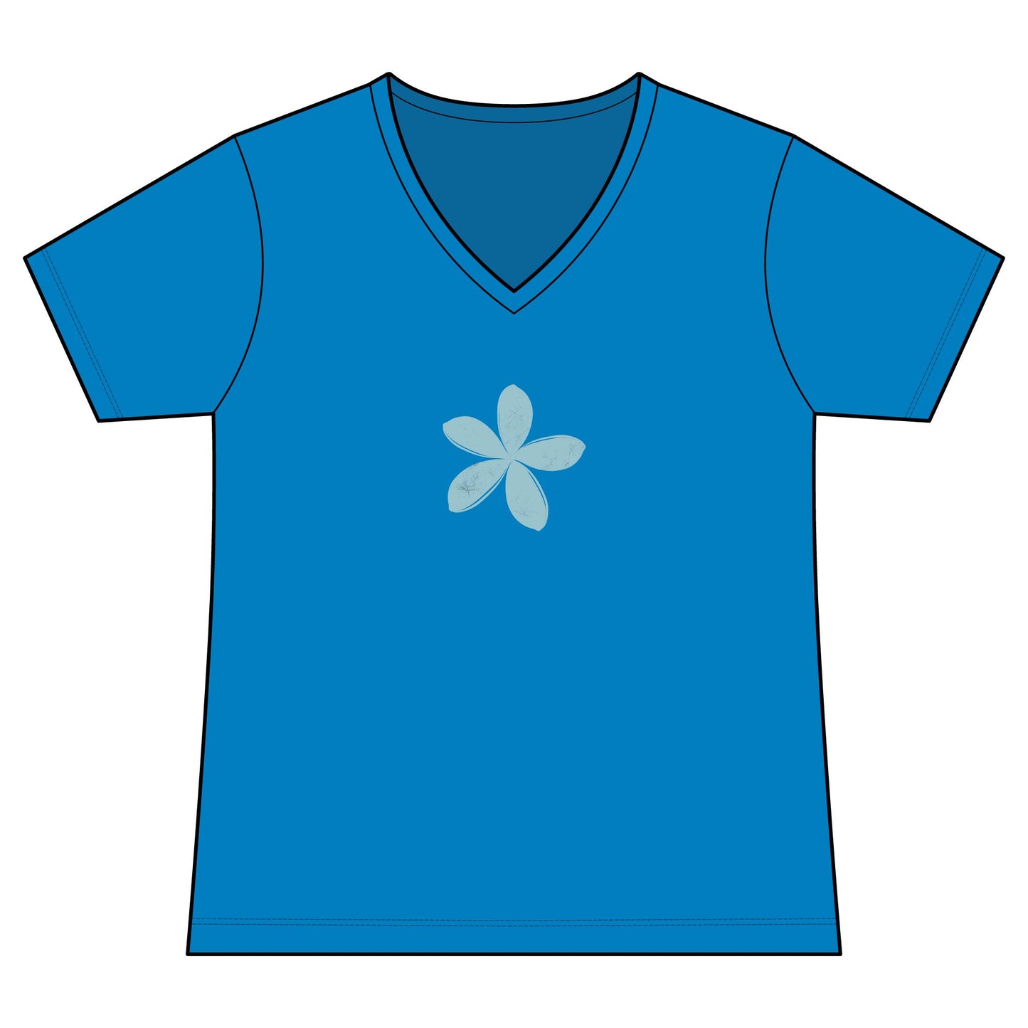 FIRST PRESS - HUMAN EDITION - WOMEN'S V-NECK TEE - "Ghost Flower"