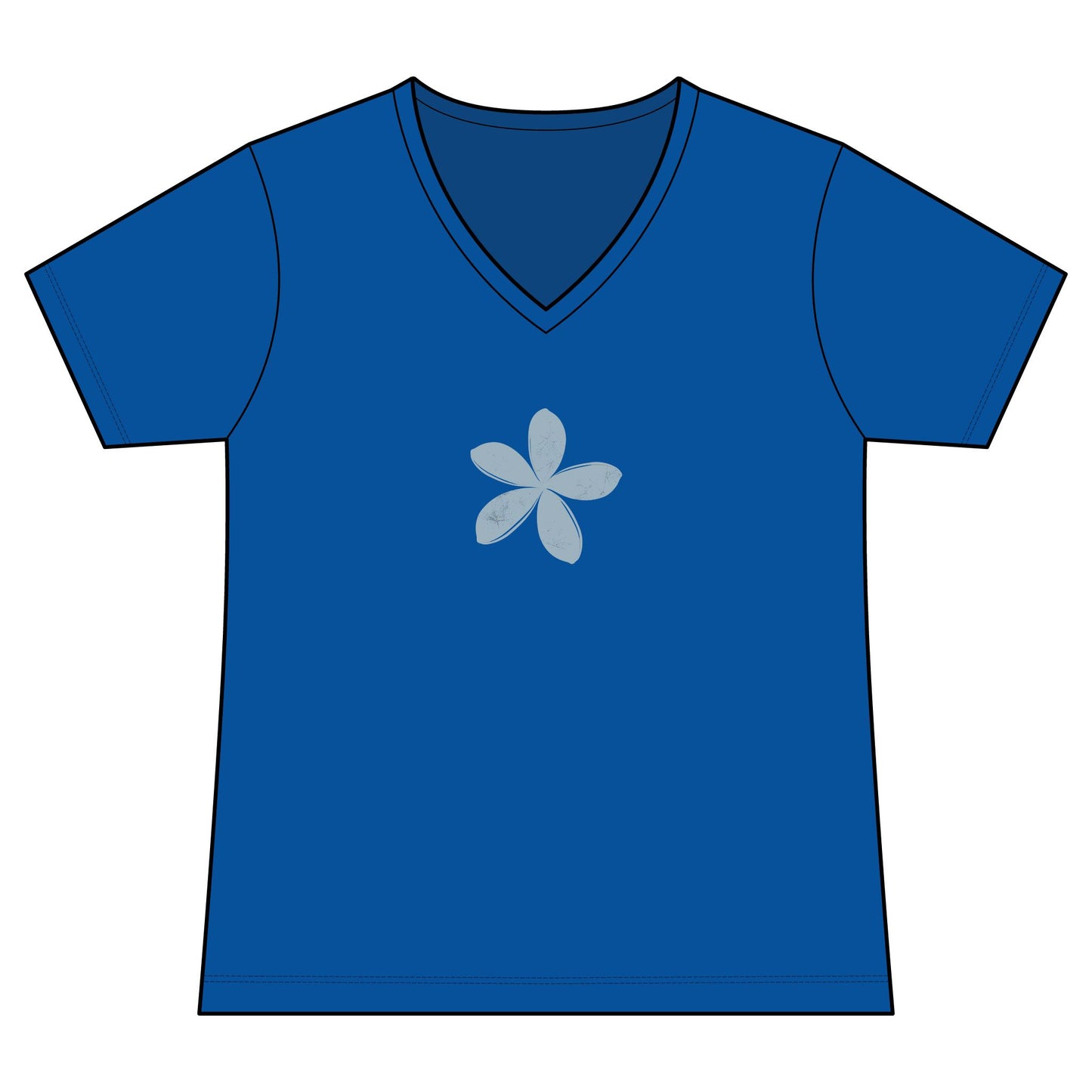 FIRST PRESS - HUMAN EDITION - WOMEN'S V-NECK TEE - "Ghost Flower"