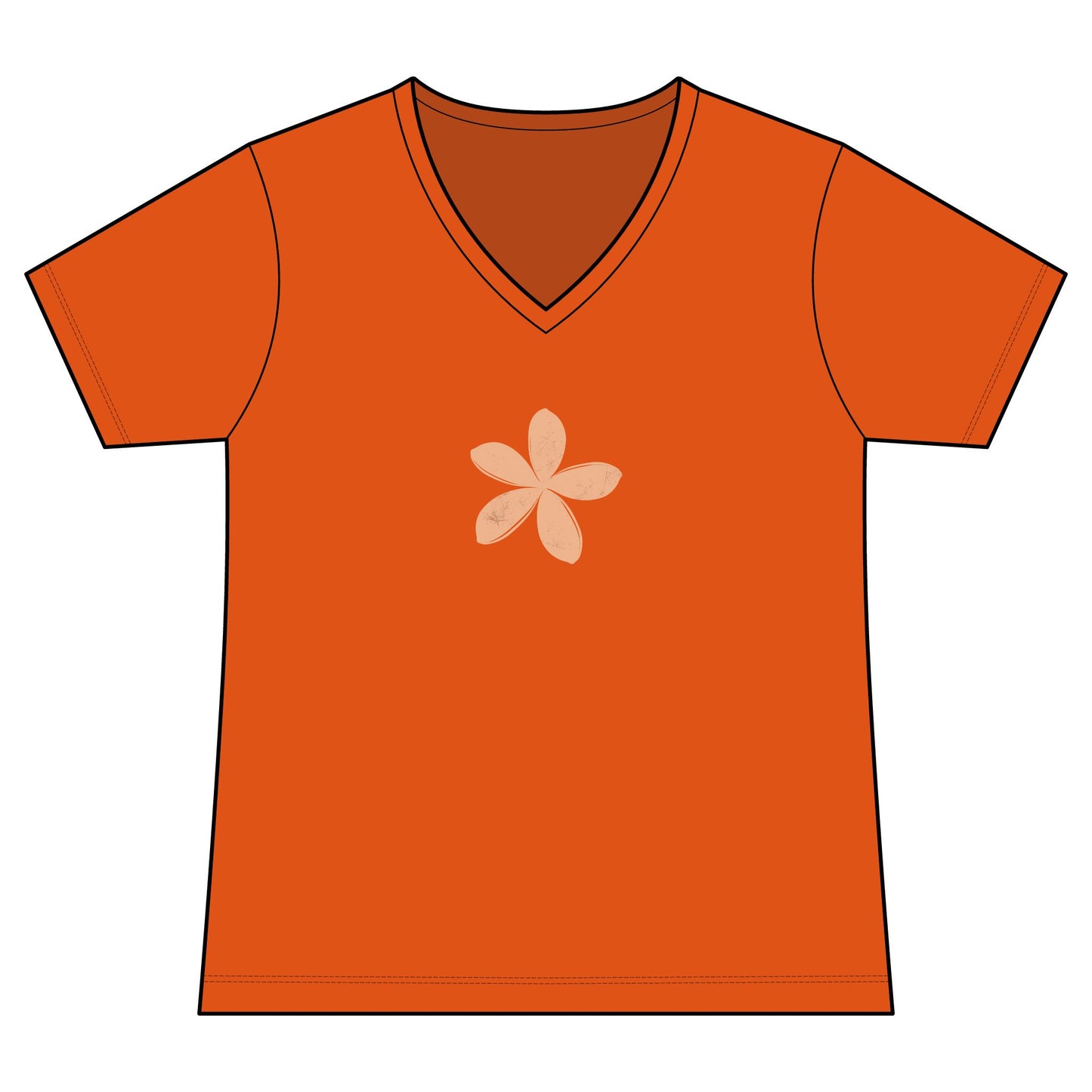 FIRST PRESS - HUMAN EDITION - WOMEN'S V-NECK TEE - "Ghost Flower"