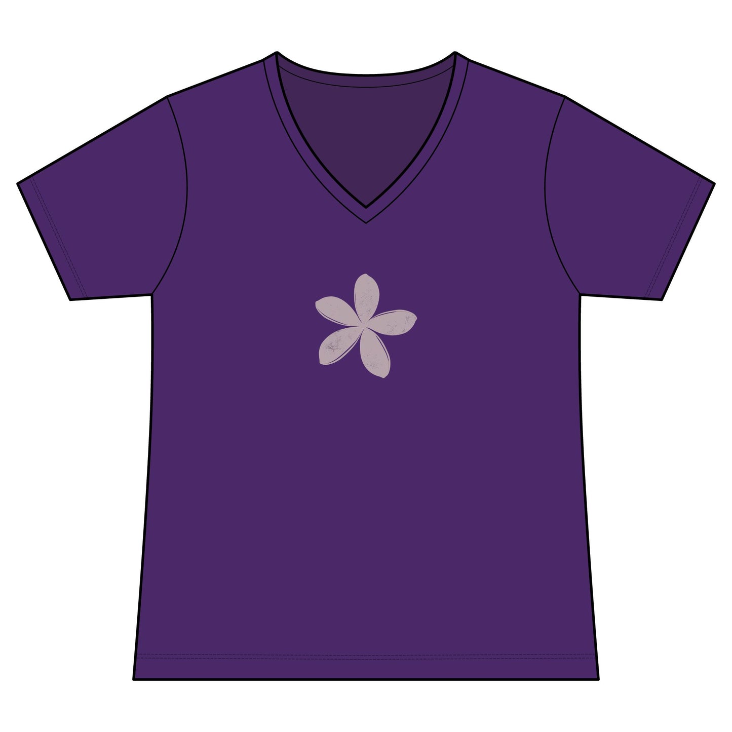 FIRST PRESS - HUMAN EDITION - WOMEN'S V-NECK TEE - "Ghost Flower"
