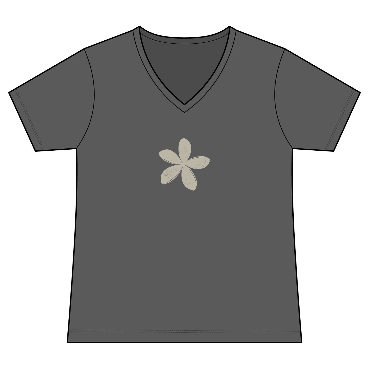 FIRST PRESS - HUMAN EDITION - WOMEN'S V-NECK TEE - "Ghost Flower"