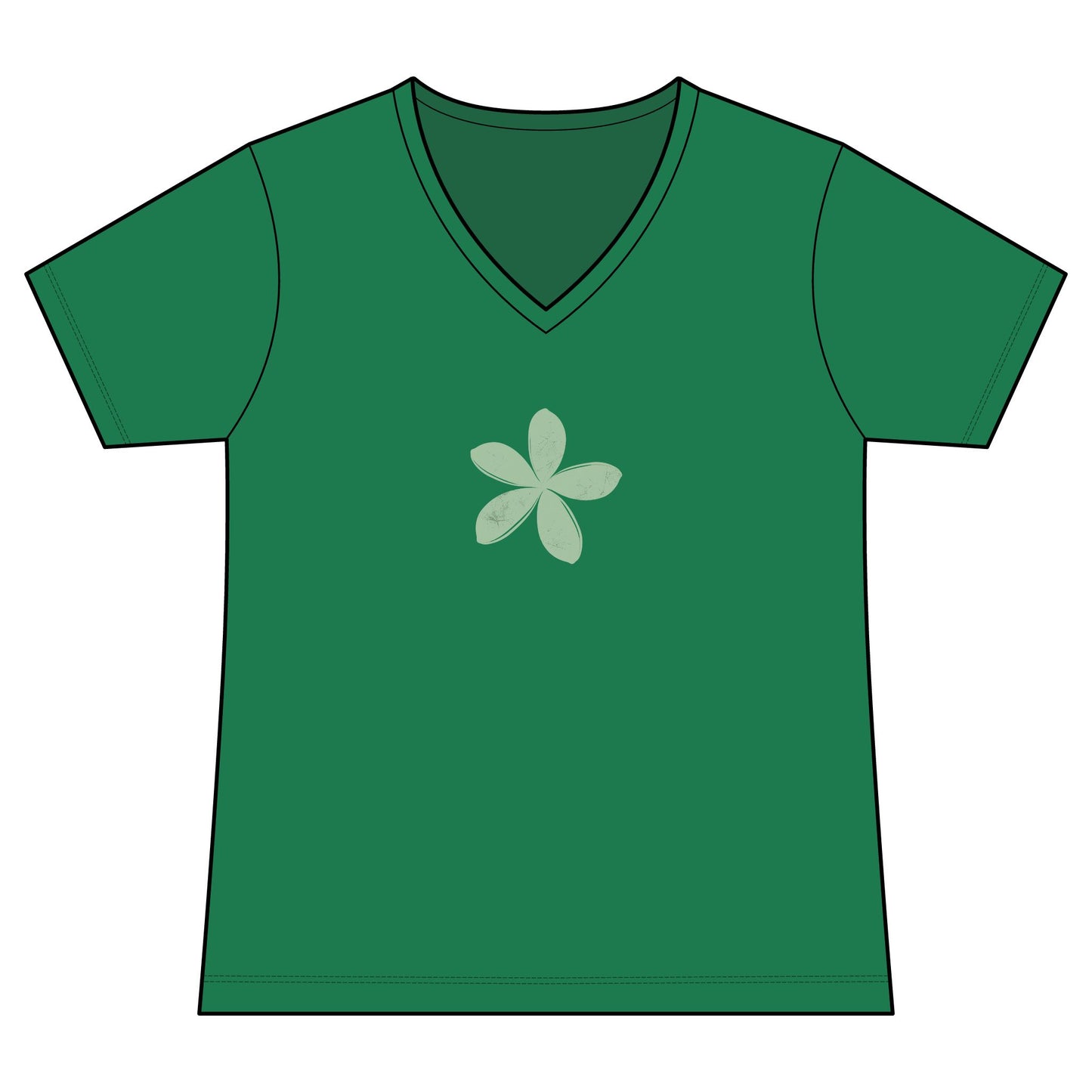 FIRST PRESS - HUMAN EDITION - WOMEN'S V-NECK TEE - "Ghost Flower"