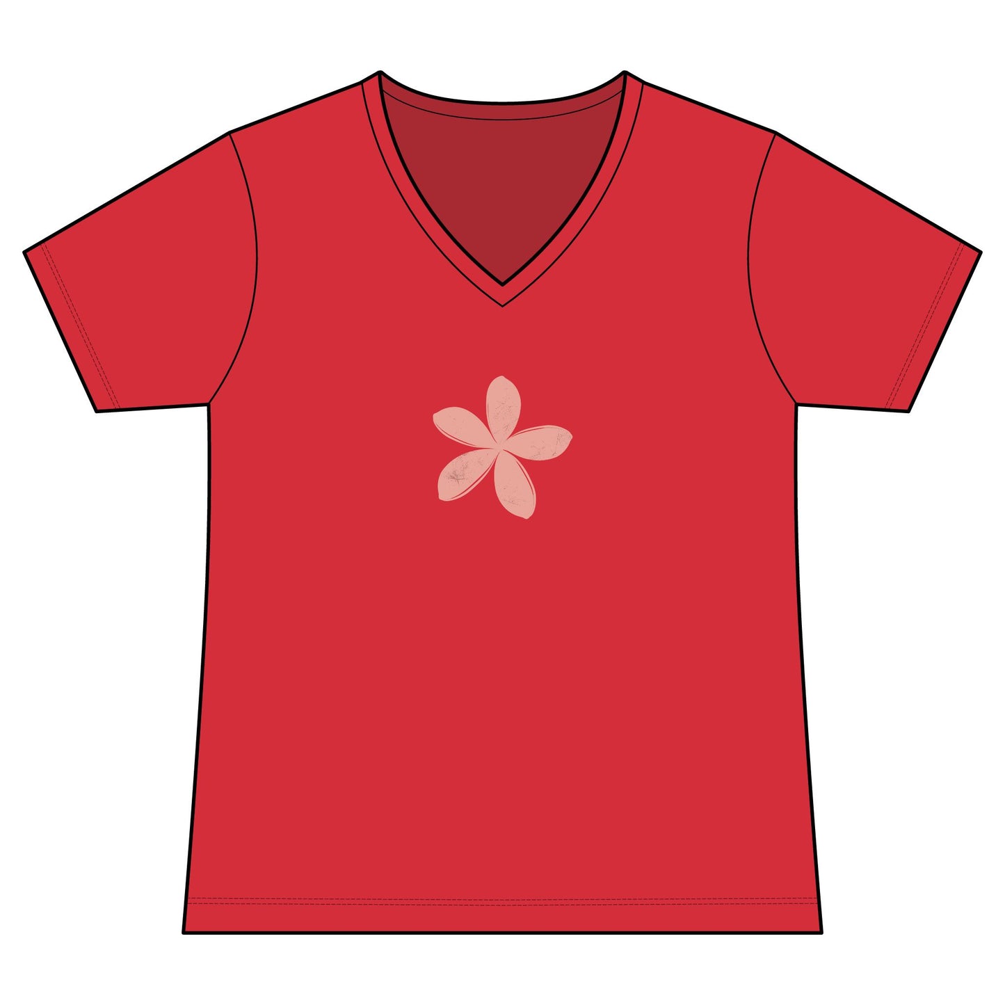 FIRST PRESS - HUMAN EDITION - WOMEN'S V-NECK TEE - "Ghost Flower"