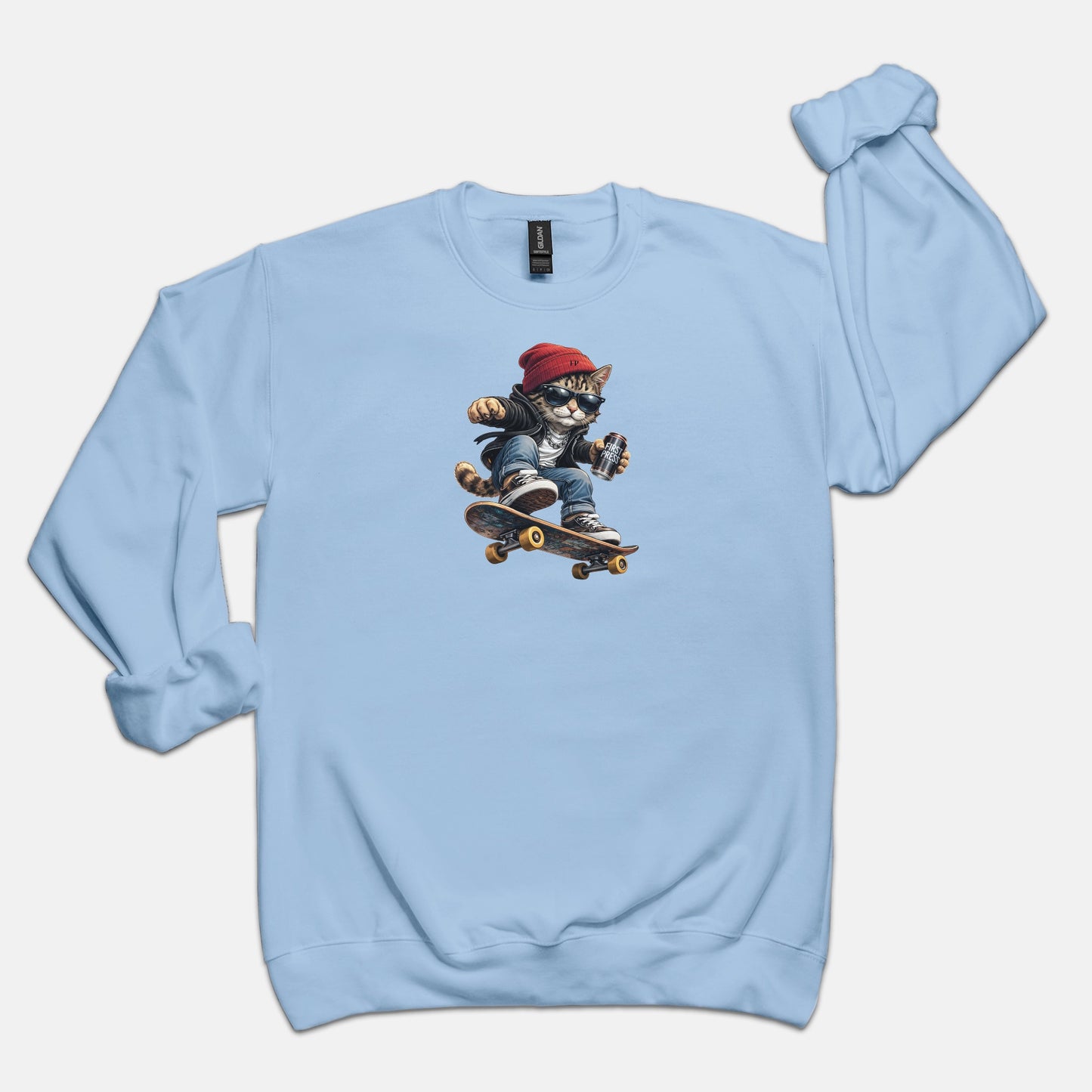 FIRST PRESS - HUMAN EDITION - UNISEX CREWNECK SWEATSHIRT - "Street Cat"