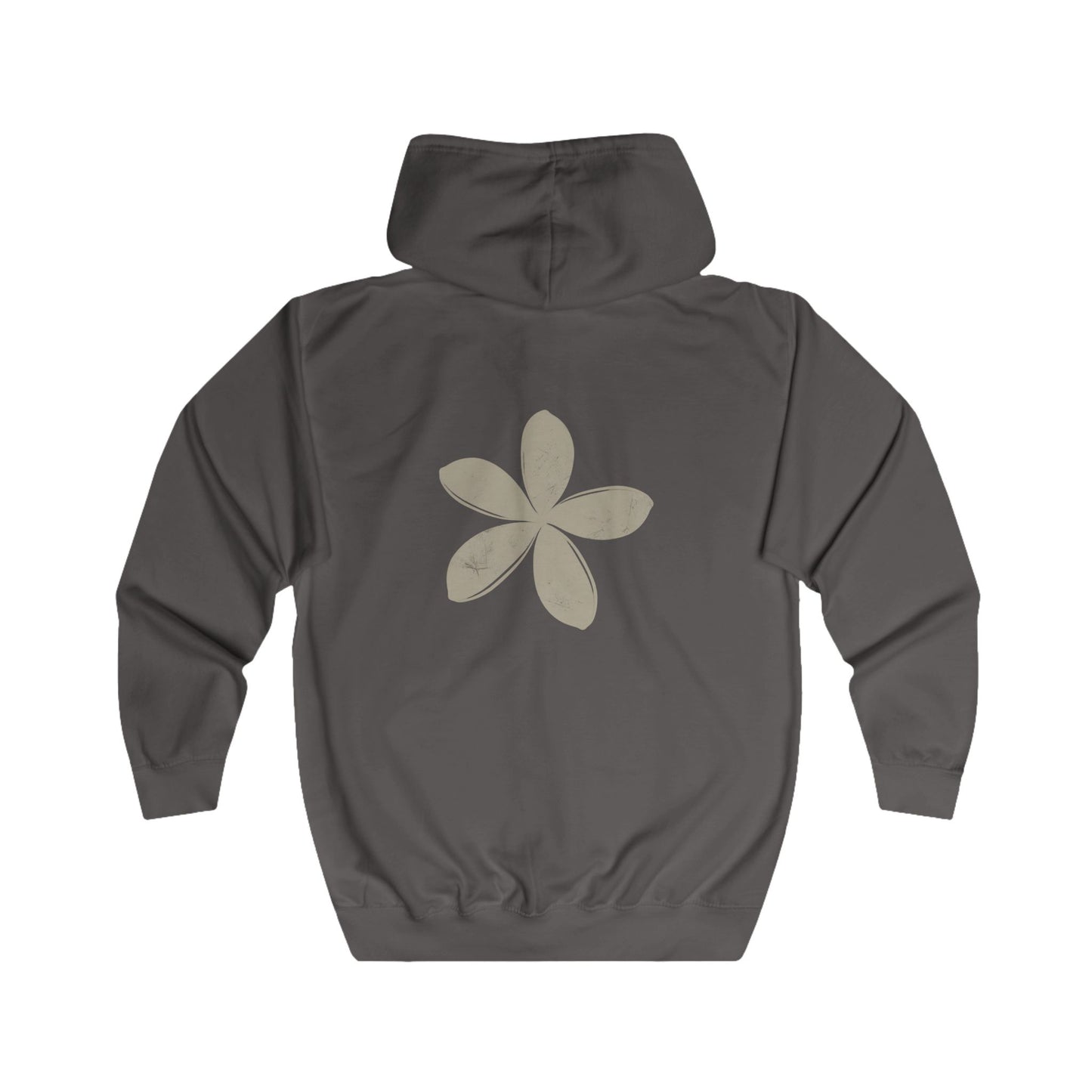 FIRST PRESS - HUMAN EDITION - UNISEX RELAXED ZIP HOODIE - "Ghost Flower"