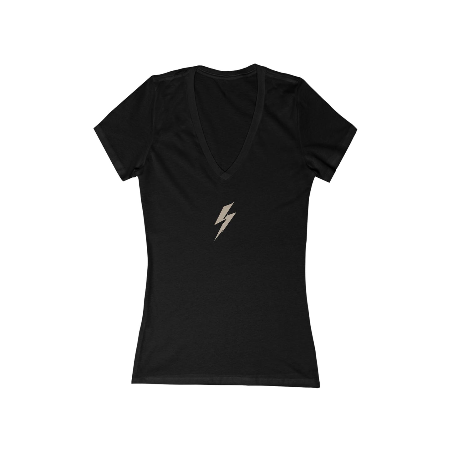 FIRST PRESS - HUMAN EDITION - WOMEN'S DEEP V-NECK TEE - "Quiet Bolt"