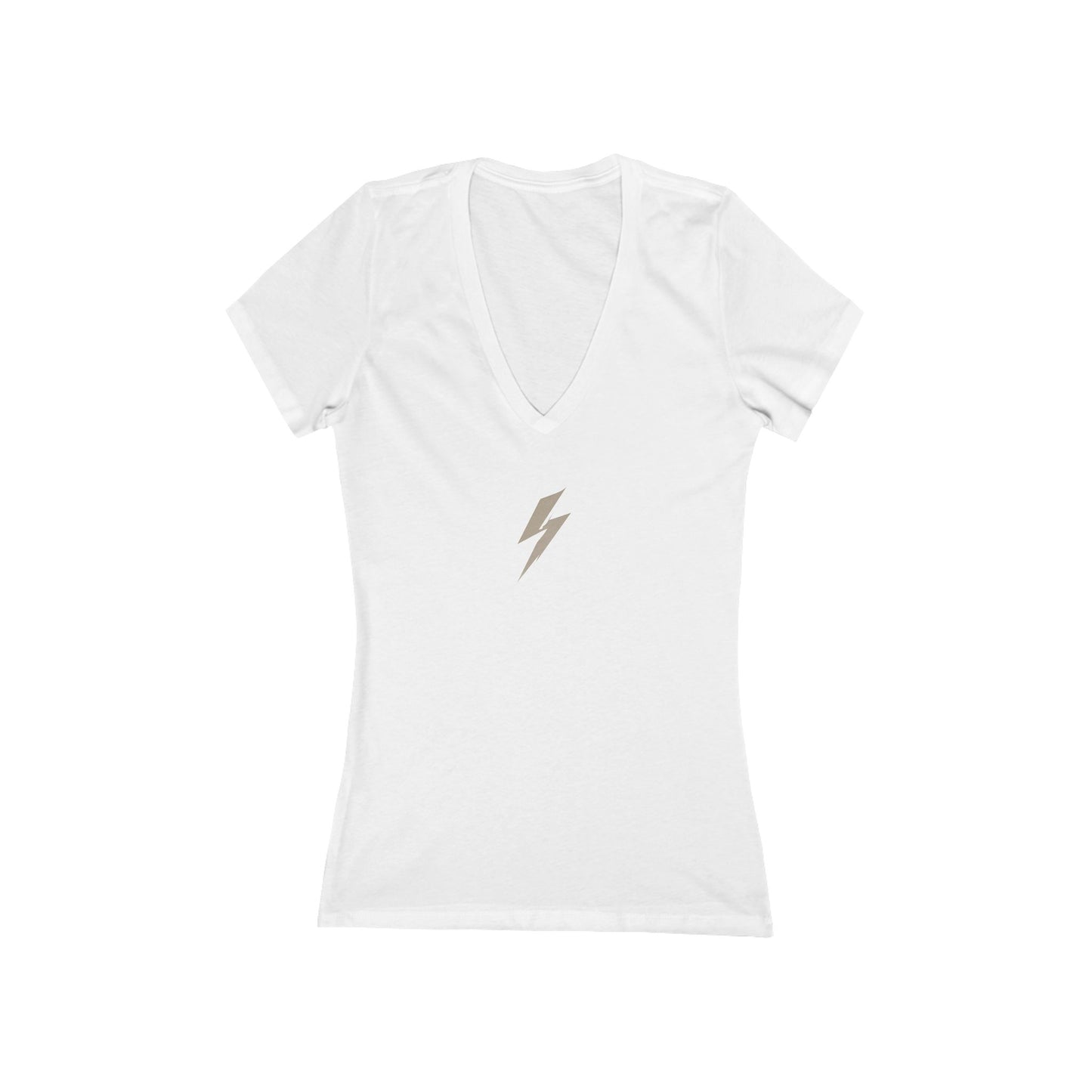 FIRST PRESS - HUMAN EDITION - WOMEN'S DEEP V-NECK TEE - "Quiet Bolt"