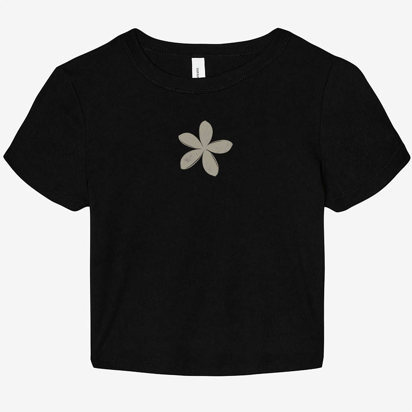FIRST PRESS - HUMAN EDITION - WOMEN'S MICRO RIB BABY TEE - "Ghost Flower"