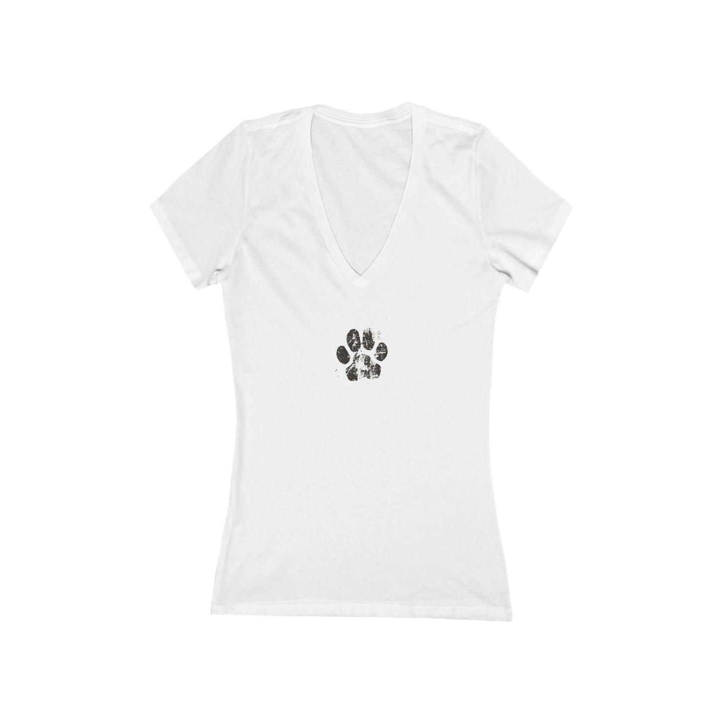 FIRST PRESS - HUMAN EDITION - WOMEN'S DEEP V-NECK TEE - "Pressed Paw"