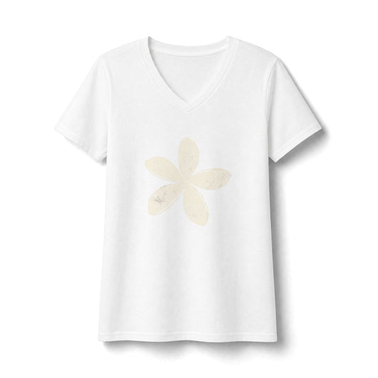 FIRST PRESS - HUMAN EDITION - WOMEN'S V-NECK TEE - "Ghost Flower"