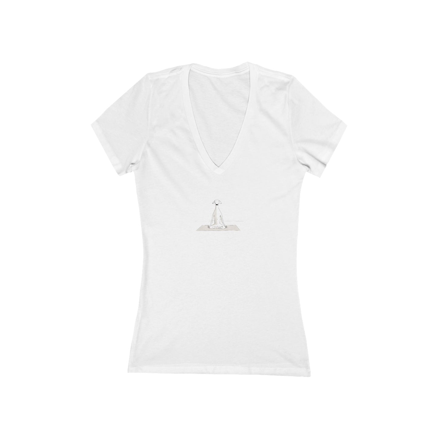 FIRST PRESS - HUMAN EDITION - WOMEN'S DEEP V-NECK TEE - "Yoga Pup"