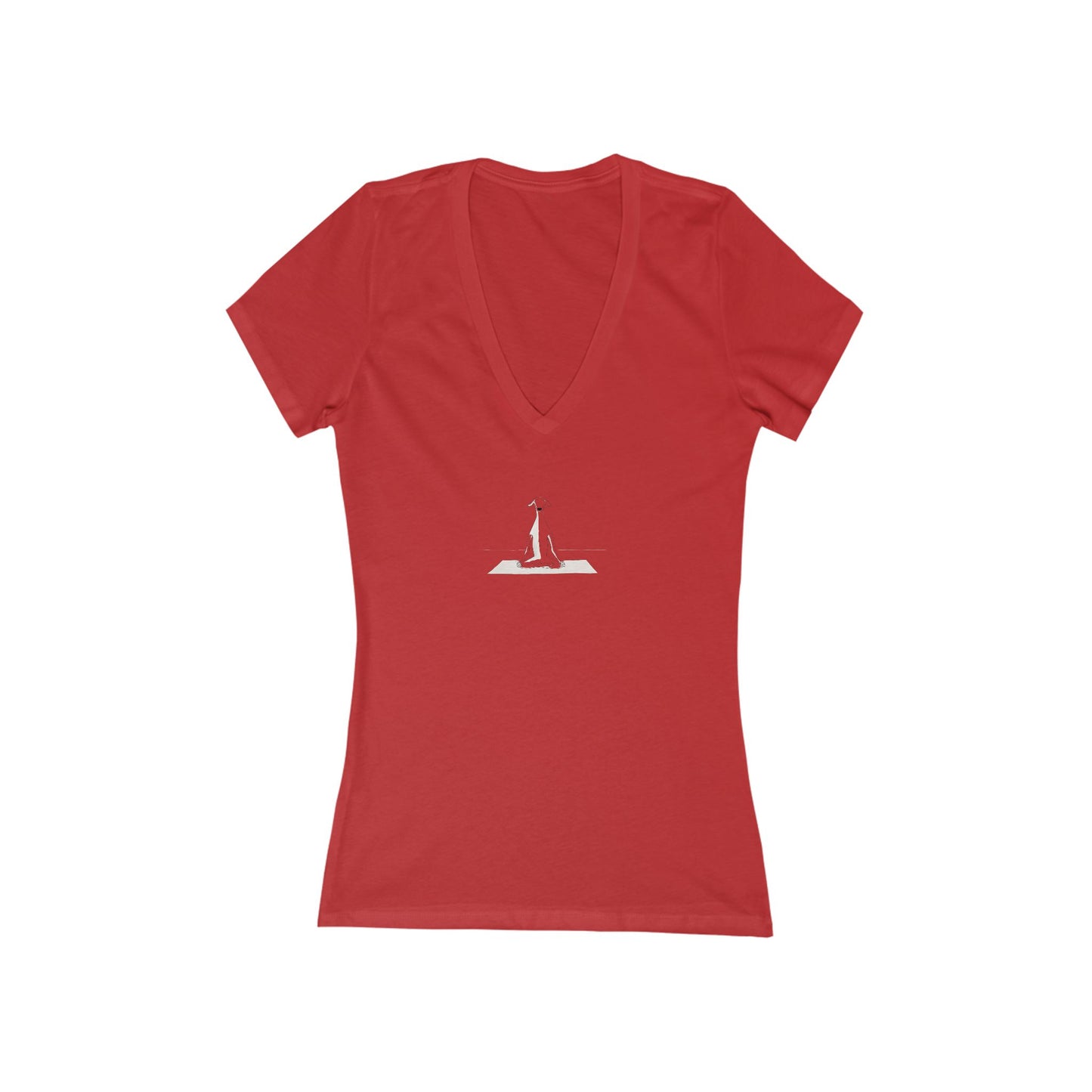 FIRST PRESS - HUMAN EDITION - WOMEN'S DEEP V-NECK TEE - "Yoga Pup"