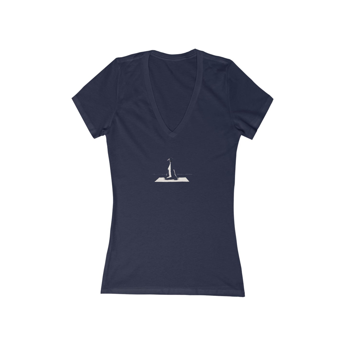 FIRST PRESS - HUMAN EDITION - WOMEN'S DEEP V-NECK TEE - "Yoga Pup"