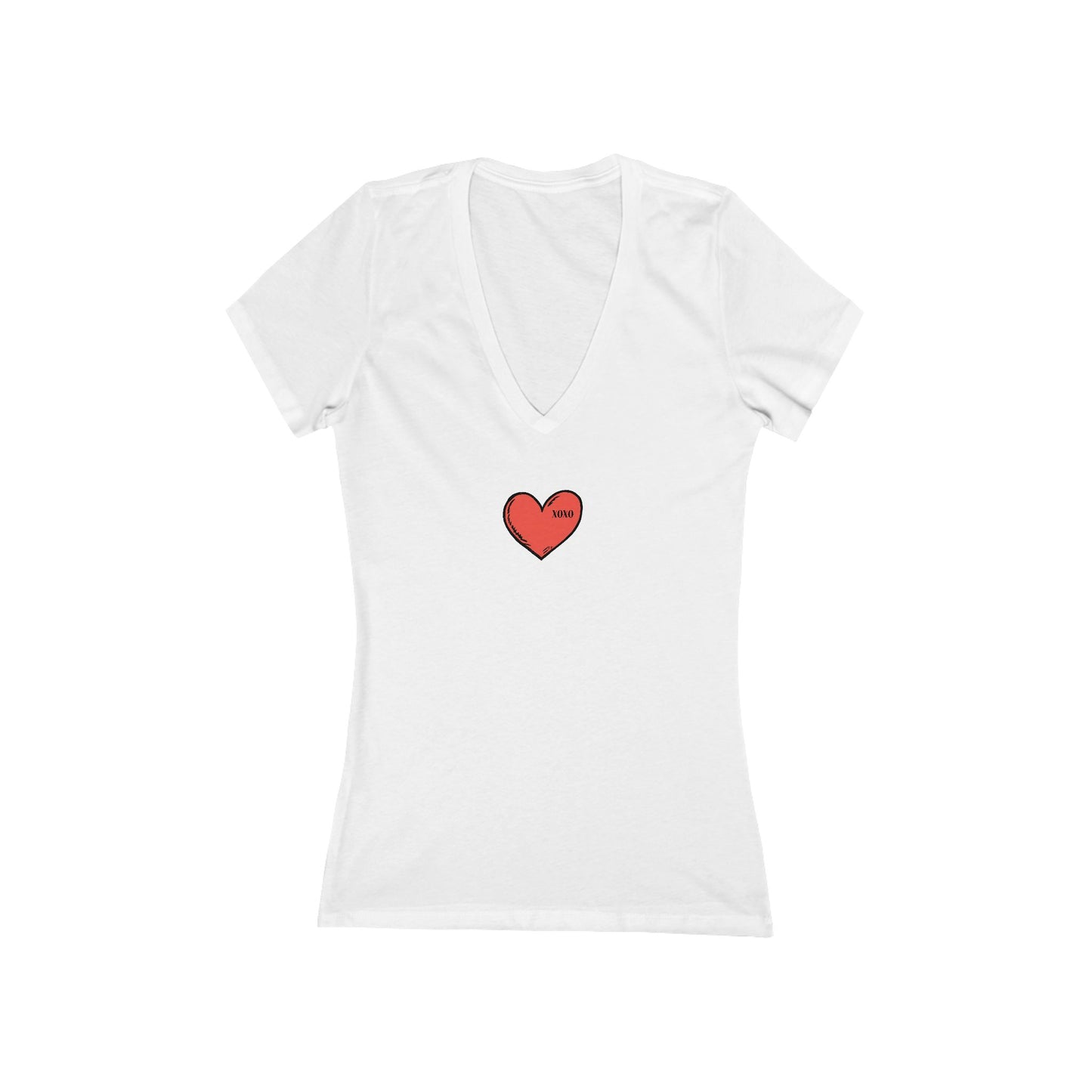 FIRST PRESS - HUMAN EDITION - WOMEN'S DEEP V-NECK TEE - "XOXO"