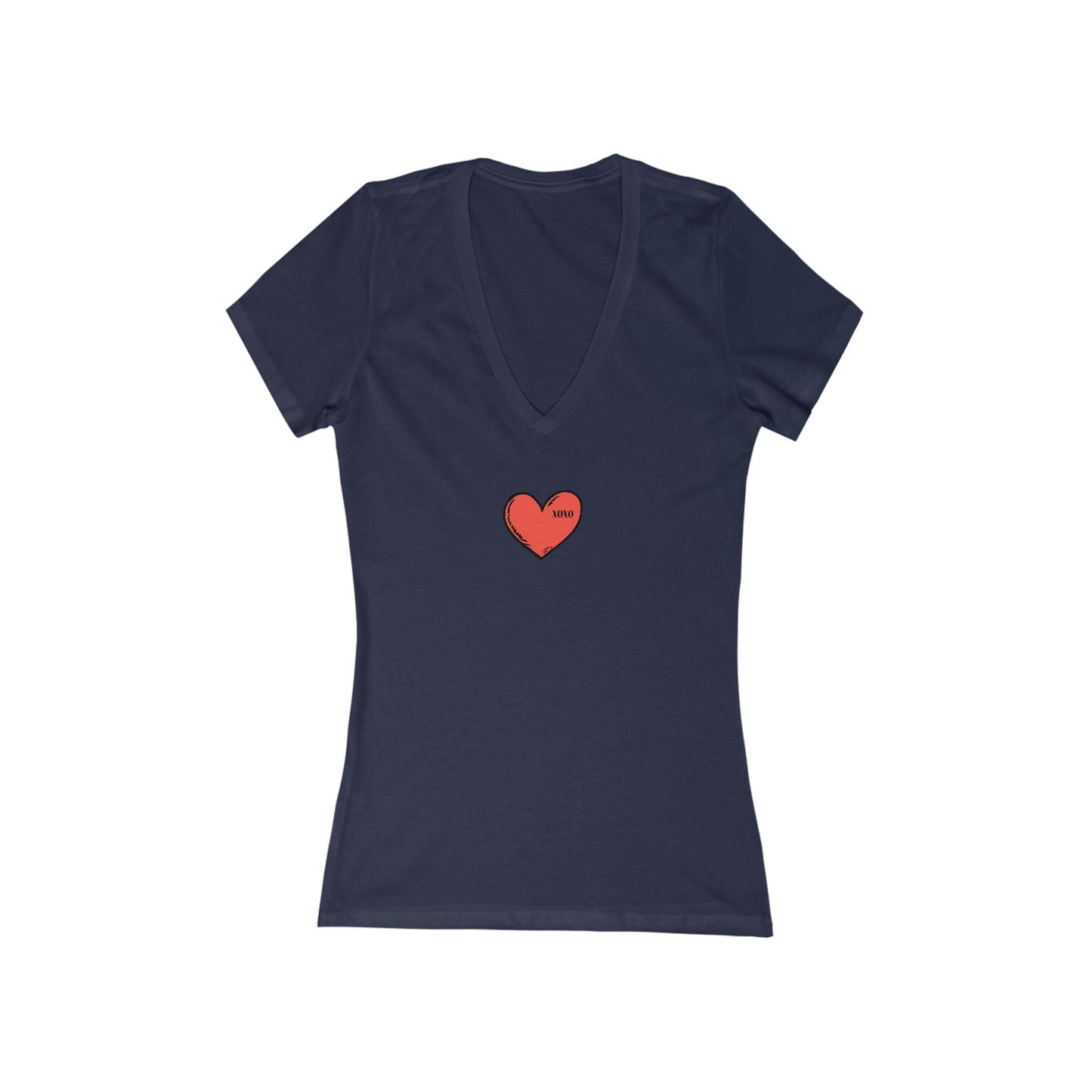 FIRST PRESS - HUMAN EDITION - WOMEN'S DEEP V-NECK TEE - "XOXO"