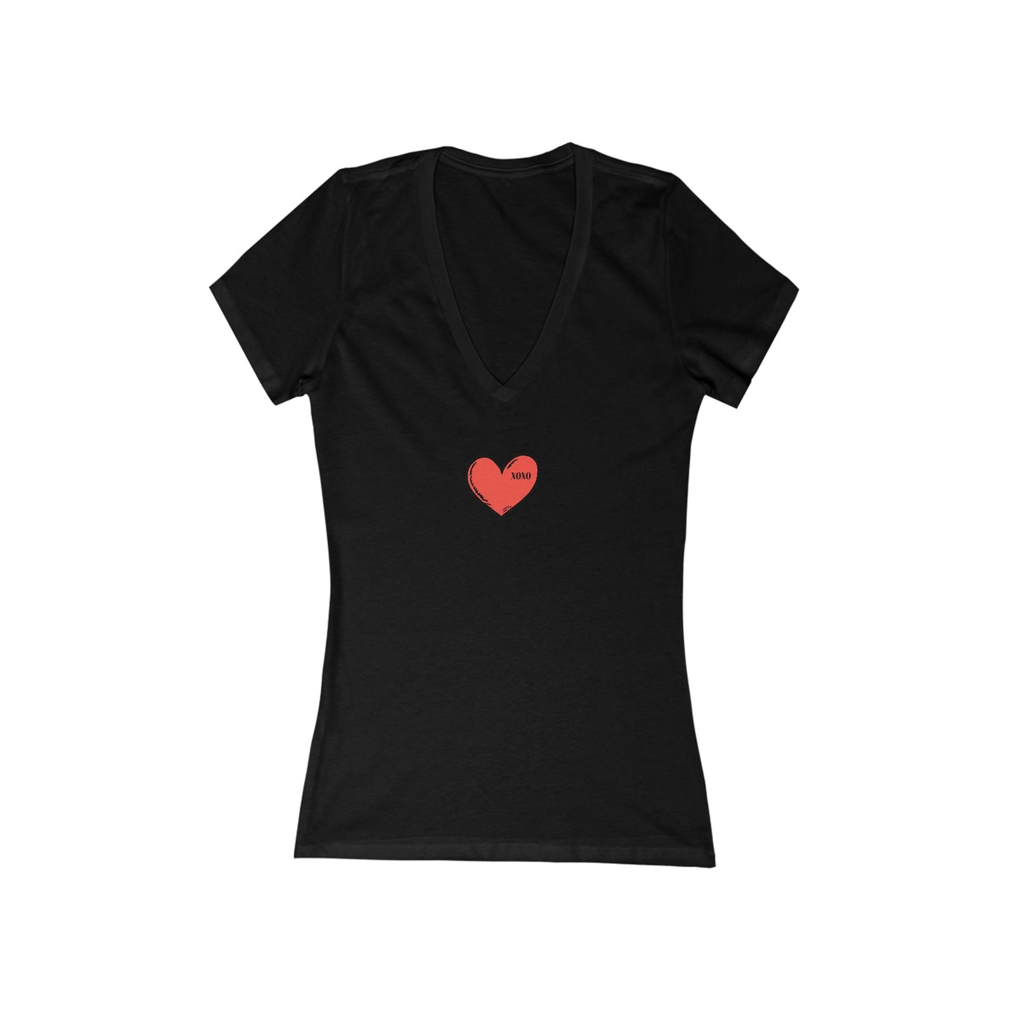 FIRST PRESS - HUMAN EDITION - WOMEN'S DEEP V-NECK TEE - "XOXO"