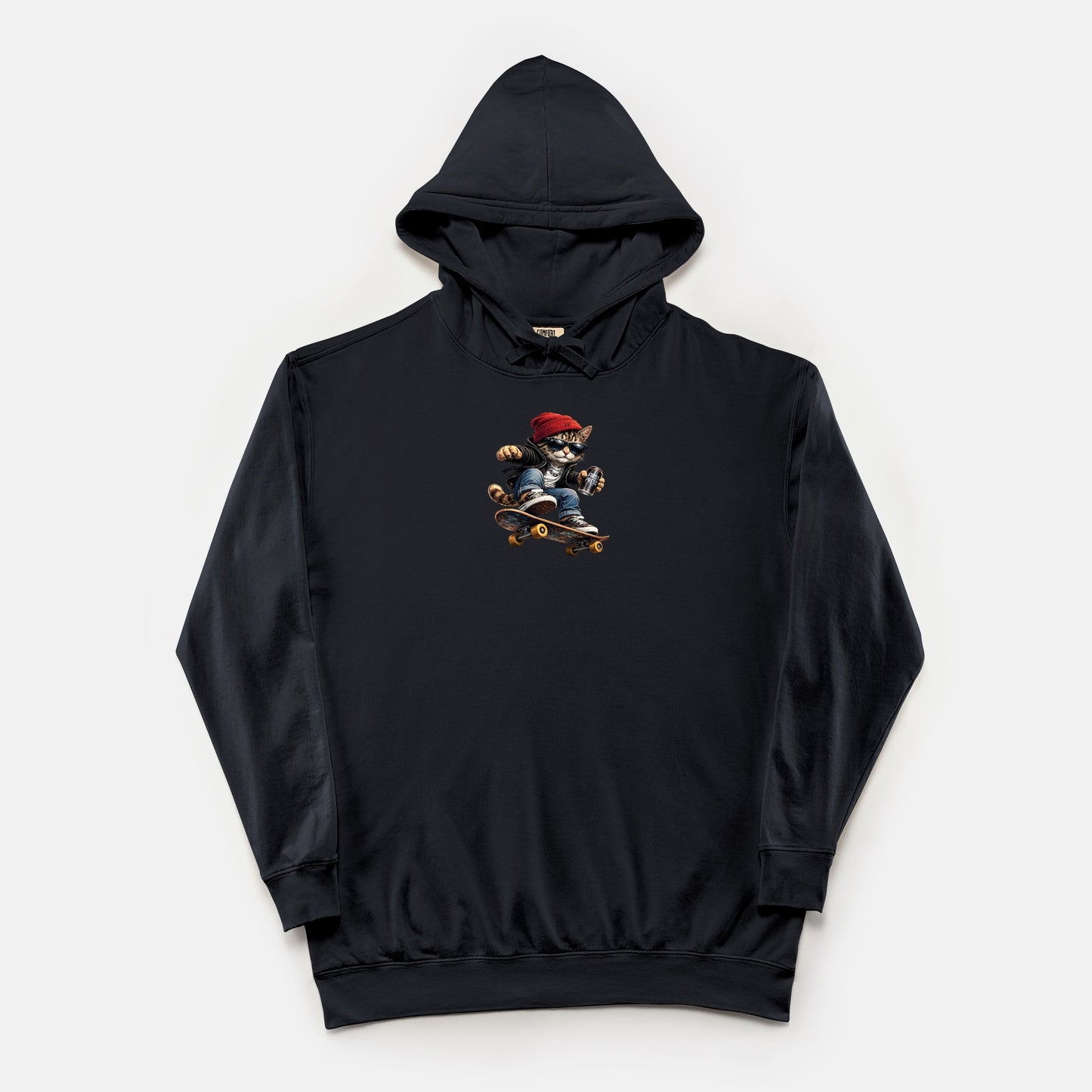 FIRST PRESS - HUMAN EDITION - UNISEX LIGHTWEIGHT HOODED SWEATSHIRT - "Street Cat"