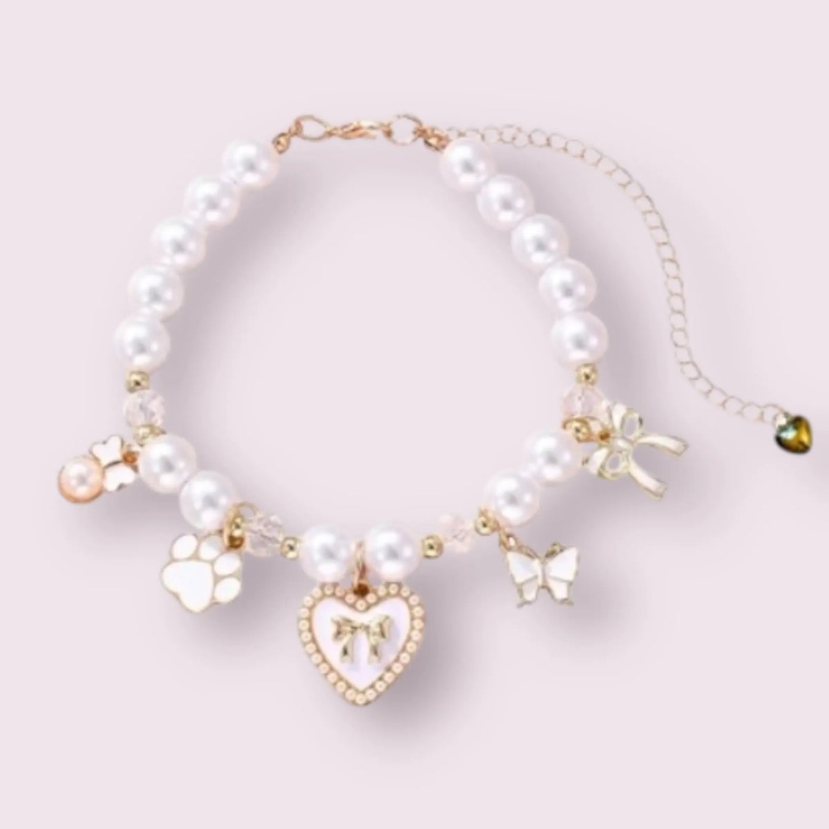 FIRST PRESS - PETS - URBAN NECKLACES & CHARMS - Paws & Pearls Charm Dog Necklace