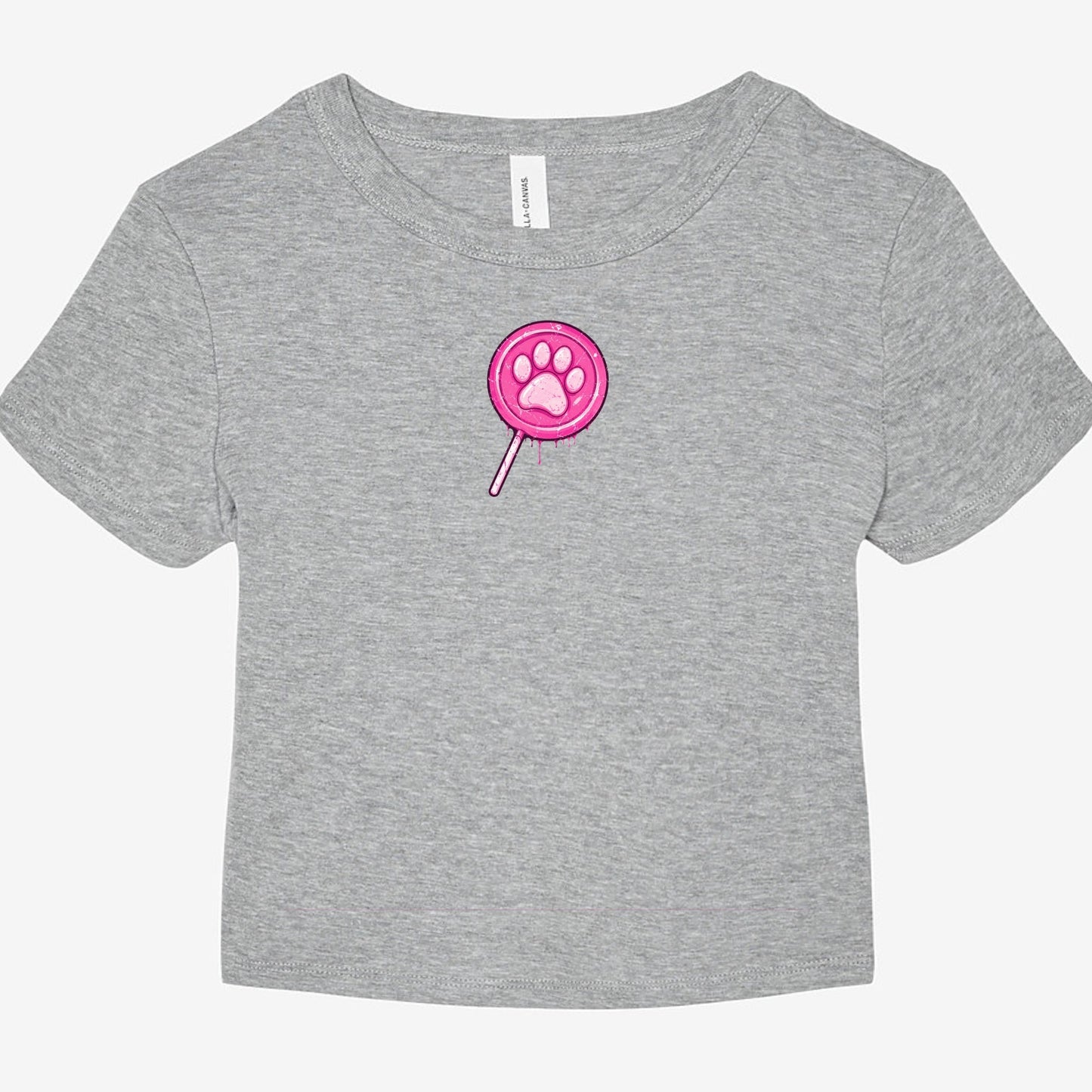 FIRST PRESS - HUMAN EDITION - WOMEN'S MICRO RIB BABY TEE - "Lollipop Paw"