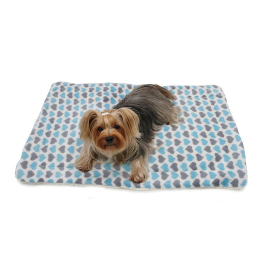 FIRST PRESS - PETS - URBAN CORE AFTER DARK - Blue Heart Fleece Plush Blanket