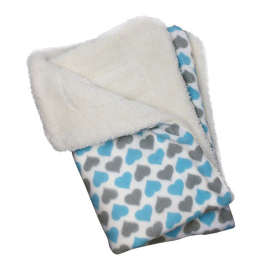 FIRST PRESS - PETS - URBAN CORE AFTER DARK - Blue Heart Fleece Plush Blanket