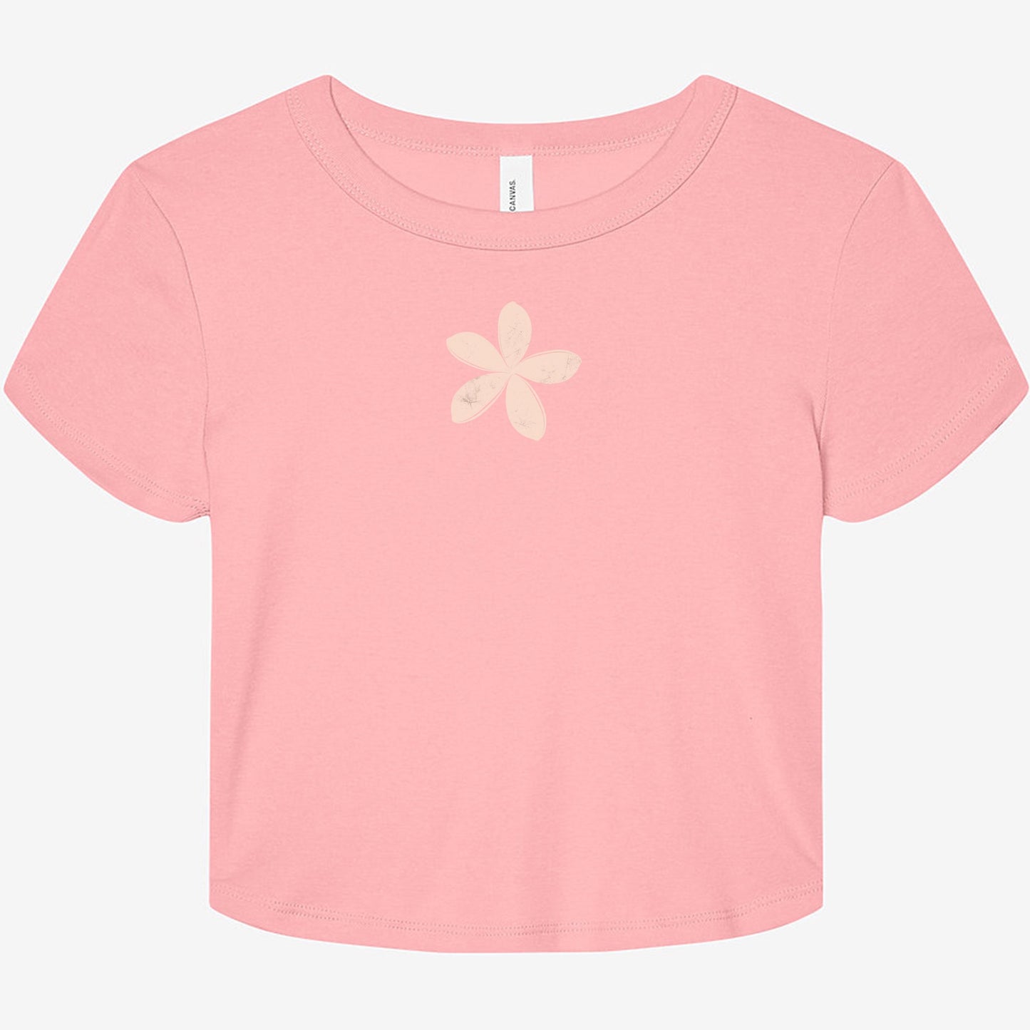 FIRST PRESS - HUMAN EDITION - WOMEN'S MICRO RIB BABY TEE - "Ghost Flower"