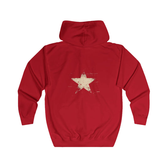 FIRST PRESS - HUMAN EDITION - UNISEX RELAXED ZIP HOODIE - "Analog Star"